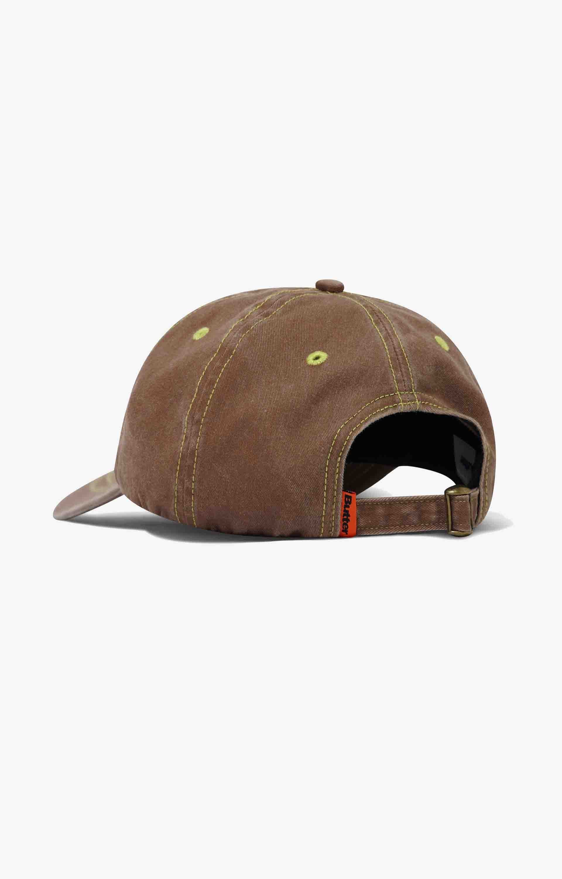 Butter Goods Rounded Logo 6 Panel Cap, Washed Pecan