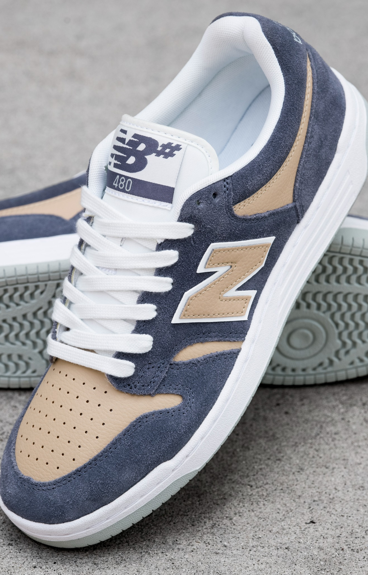 New Balance Numeric UN480NAD Shoes, Purple / Tan / Aloe