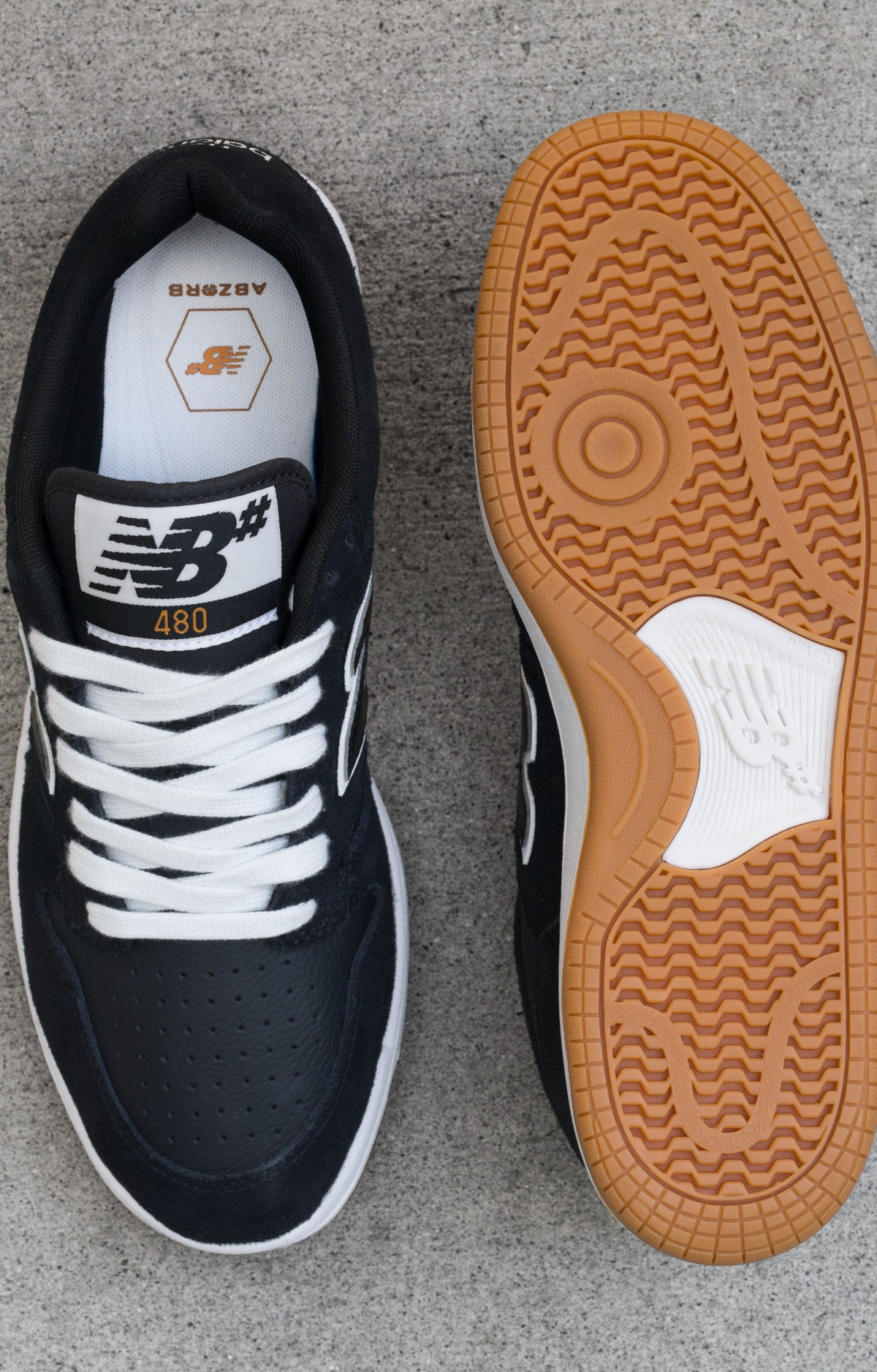 New Balance Numeric UN480NCT Shoes, Black / White / Gum