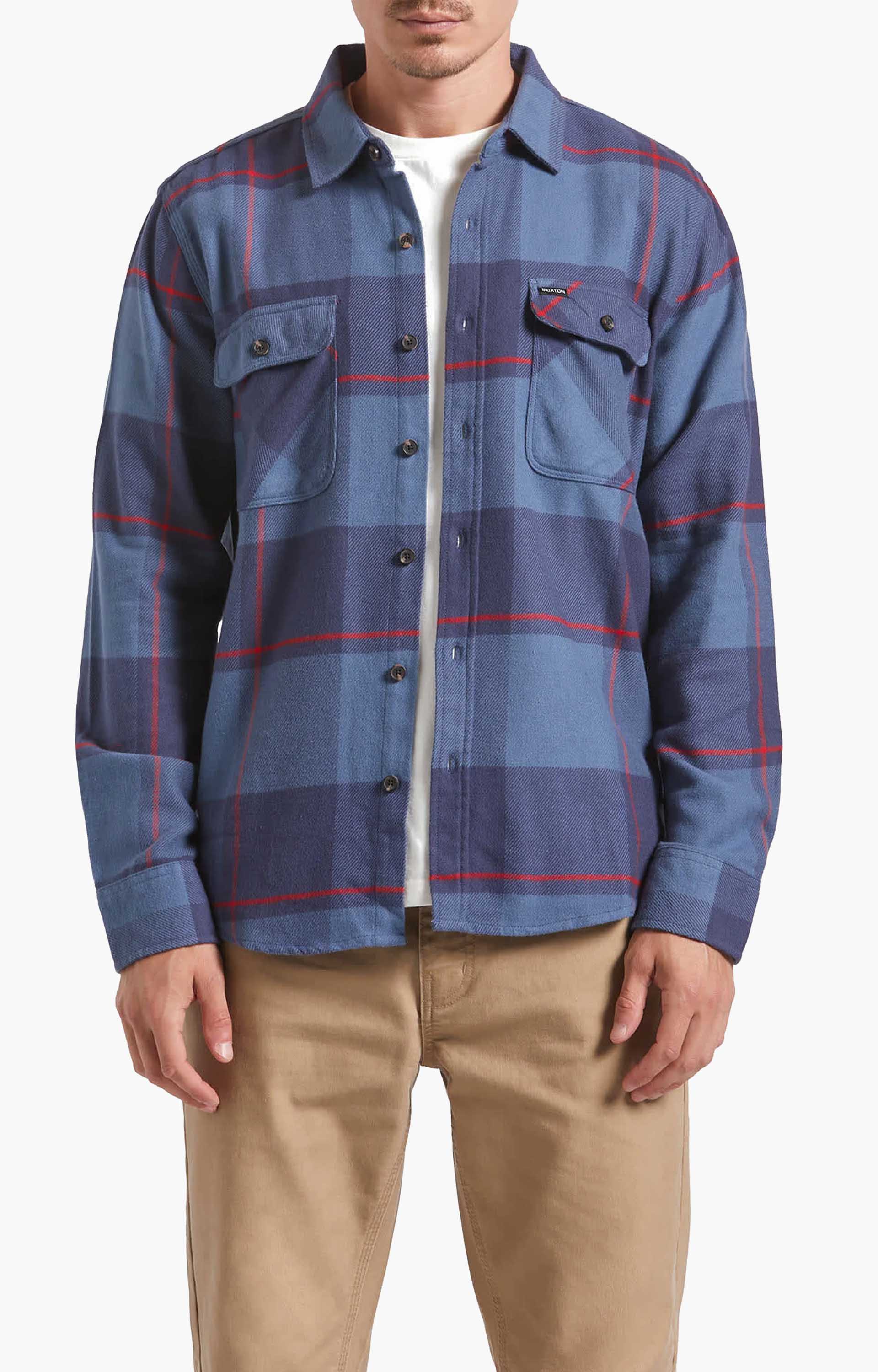 Brixton Bowery Flannel, Bering Sea/Mood Indigo/Adrenaline Rush