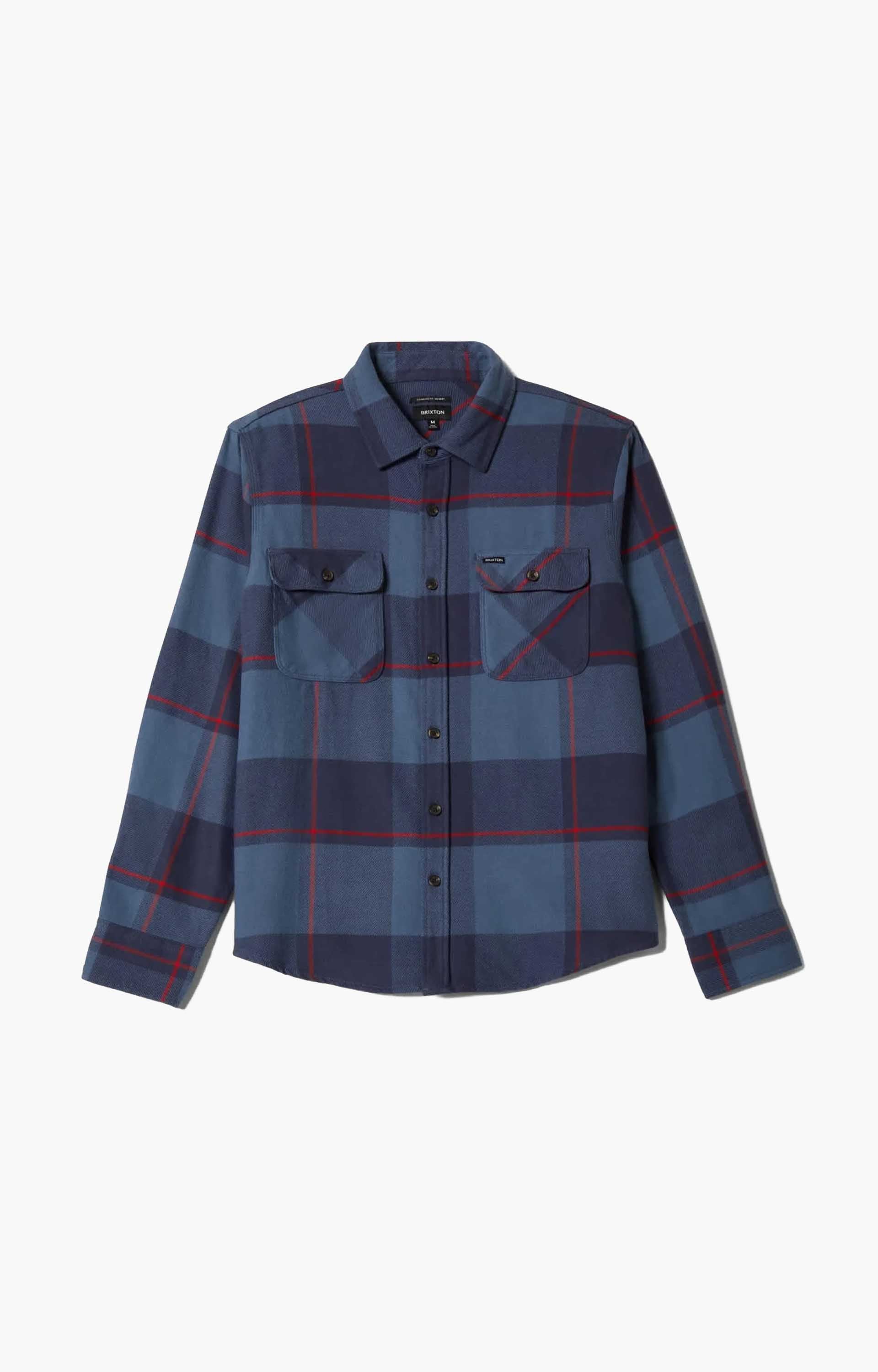 Brixton Bowery Flannel, Bering Sea/Mood Indigo/Adrenaline Rush