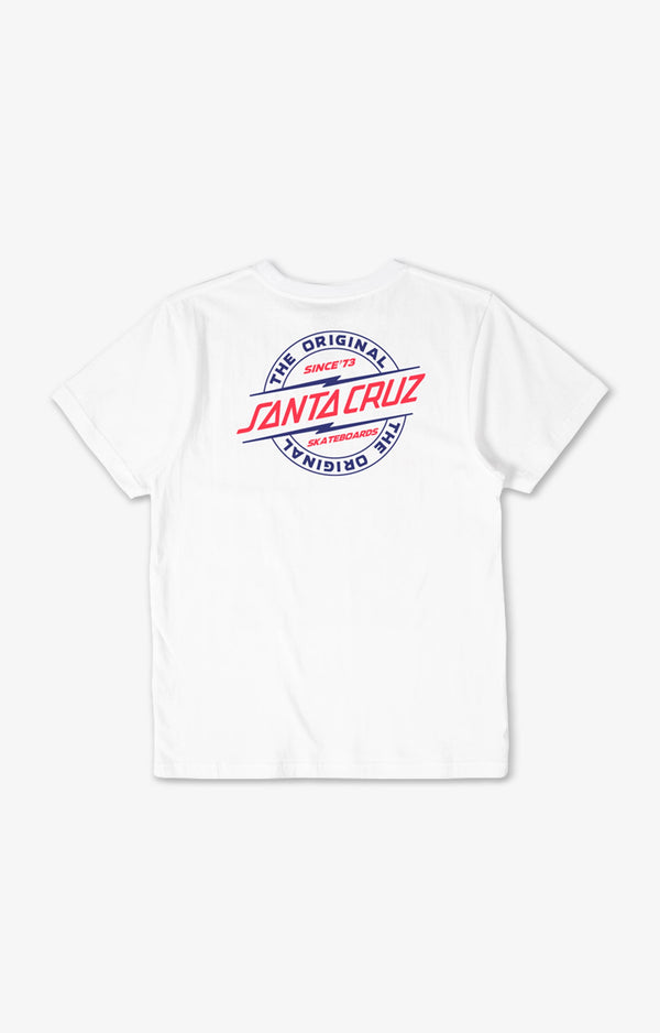 Santa Cruz Bolt Strip Youth T-Shirt, Off White