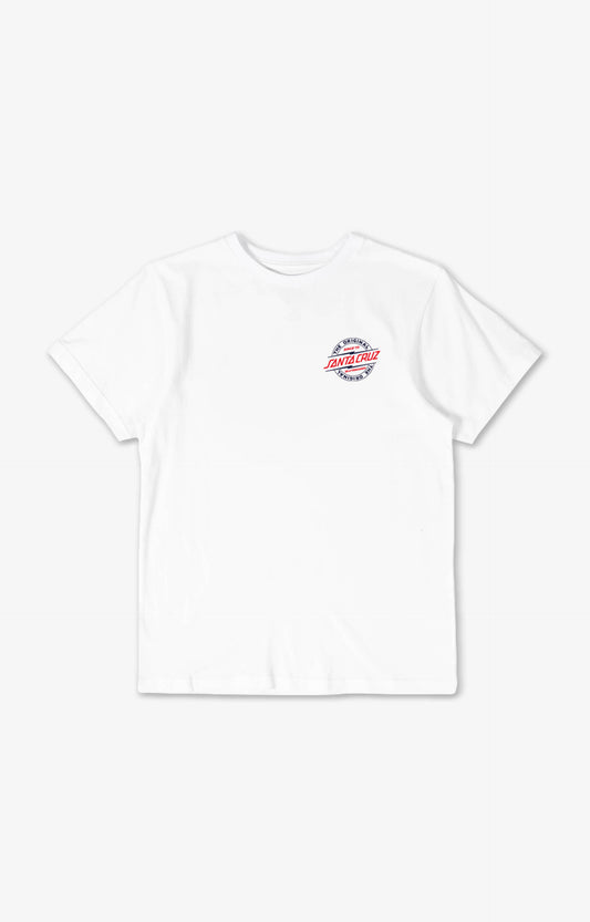 Santa Cruz Bolt Strip Youth T-Shirt, Off White
