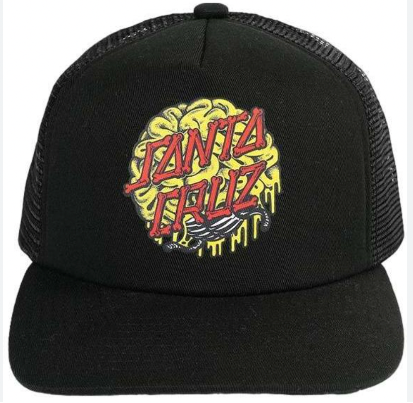 Santa Cruz Brain Dot Youth Trucker Cap Headwear, Black
