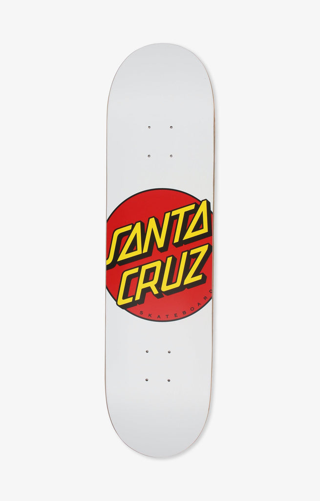 Santa Cruz Classic Dot White Skateboard Deck, 8.0"