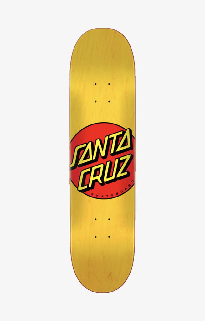 Santa Cruz Classic Dot Yellow Skateboard Deck, 7.75"