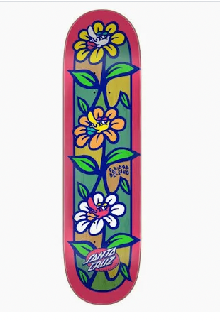 Santa Cruz Delfino Flower Crew VX Skateboard Deck, 8.25