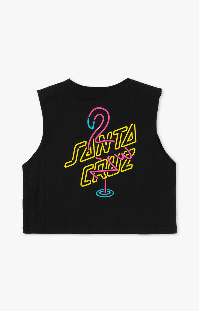 Santa Cruz Girls Glow Youth Muscle Shirt, Black