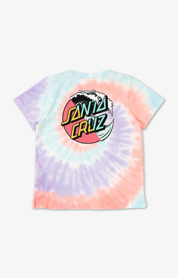 Santa Cruz Girls Other Wave Splice Tie Dye Youth T-Shirt, Sorbet Swirl
