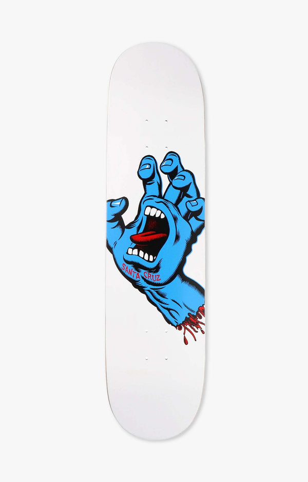 Santa Cruz Screaming Hand White Skateboard Deck, 8.25"