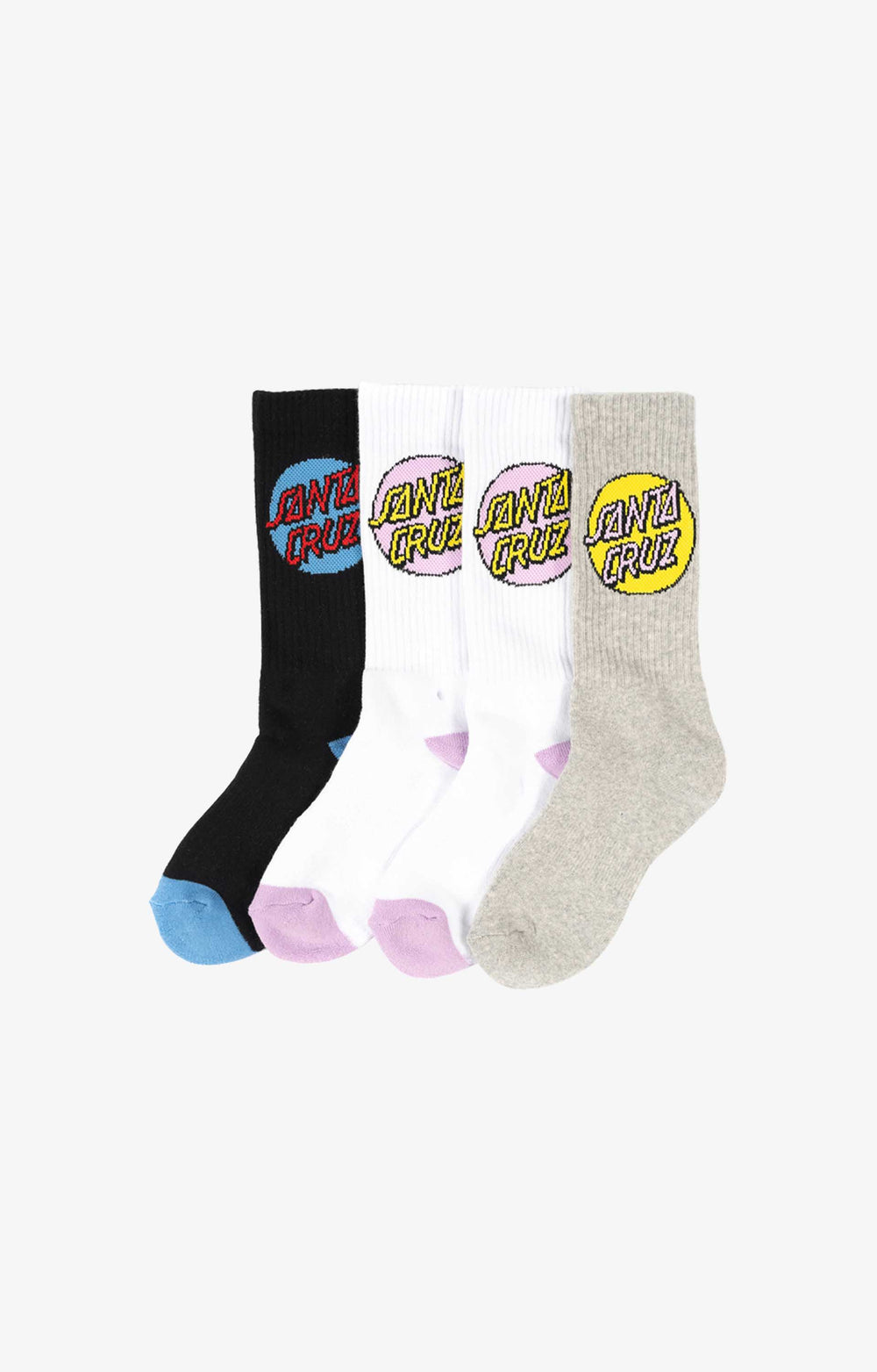 Santa Cruz Womens Pop Dot 4 Pack Socks, Multi