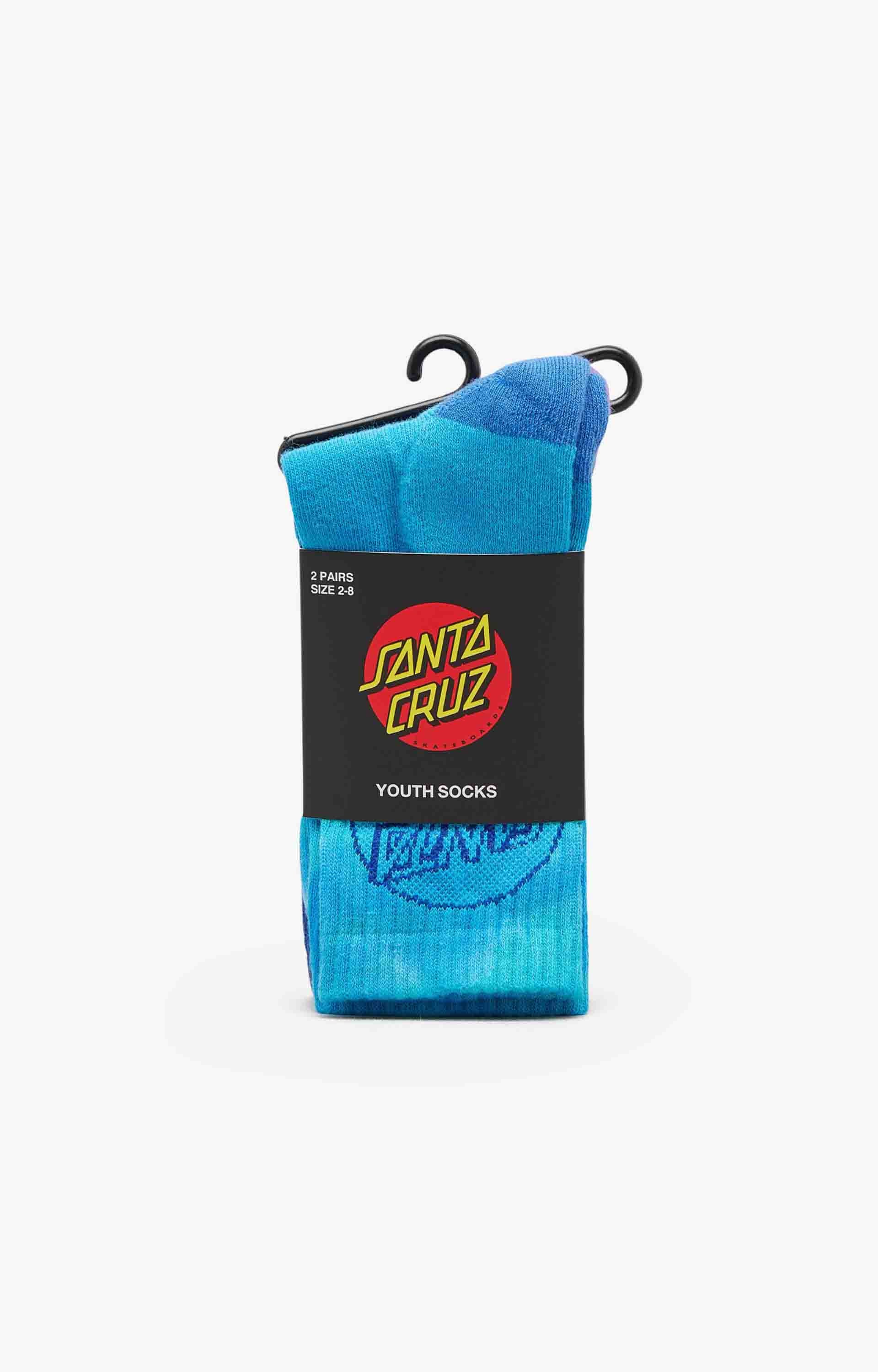 Santa Cruz Opus Dot 2 Pack Youth Crew Socks, Assorted