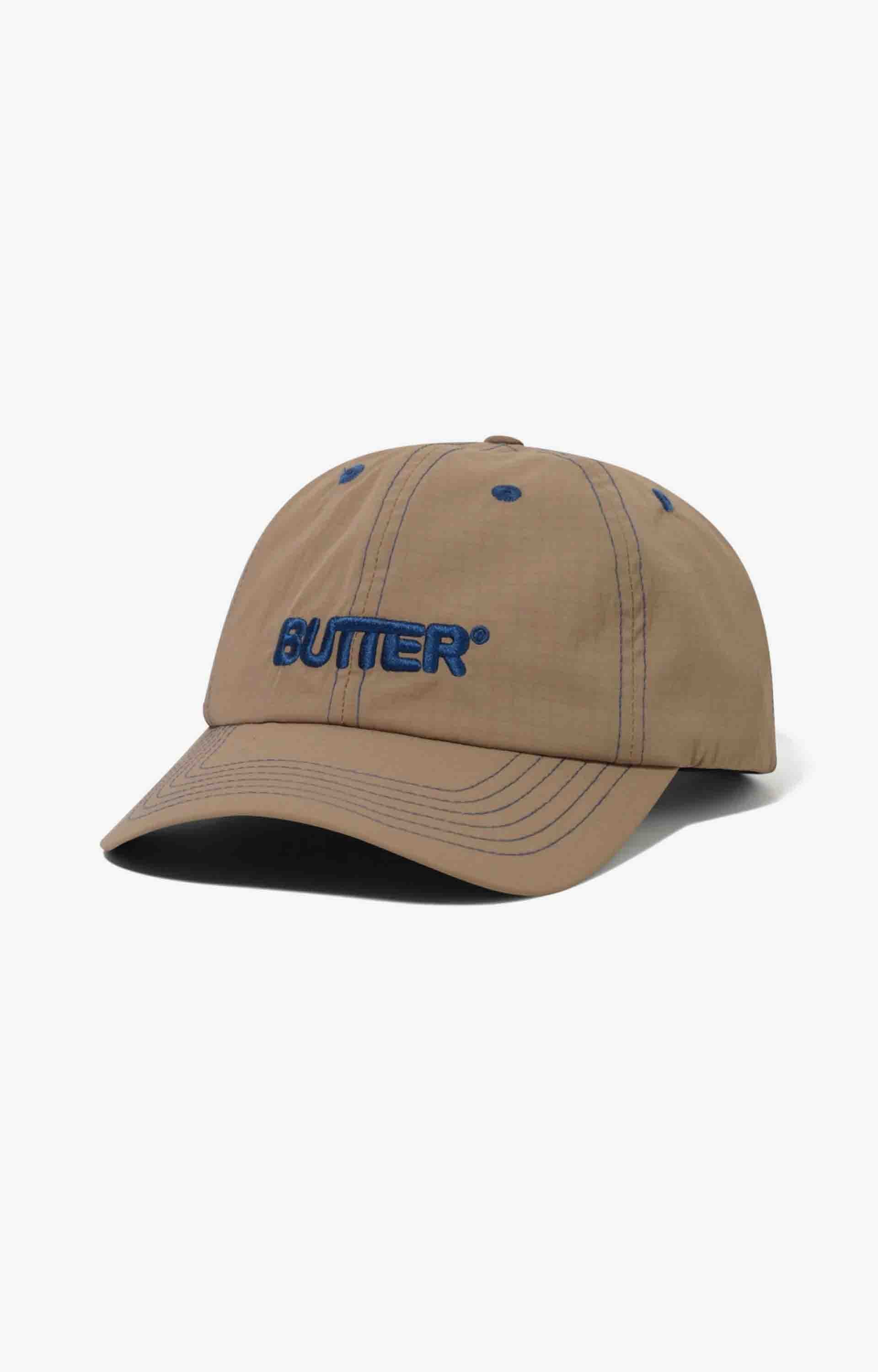 Butter Goods Nylon Rounded Logo 6 Panel Cap, Sand