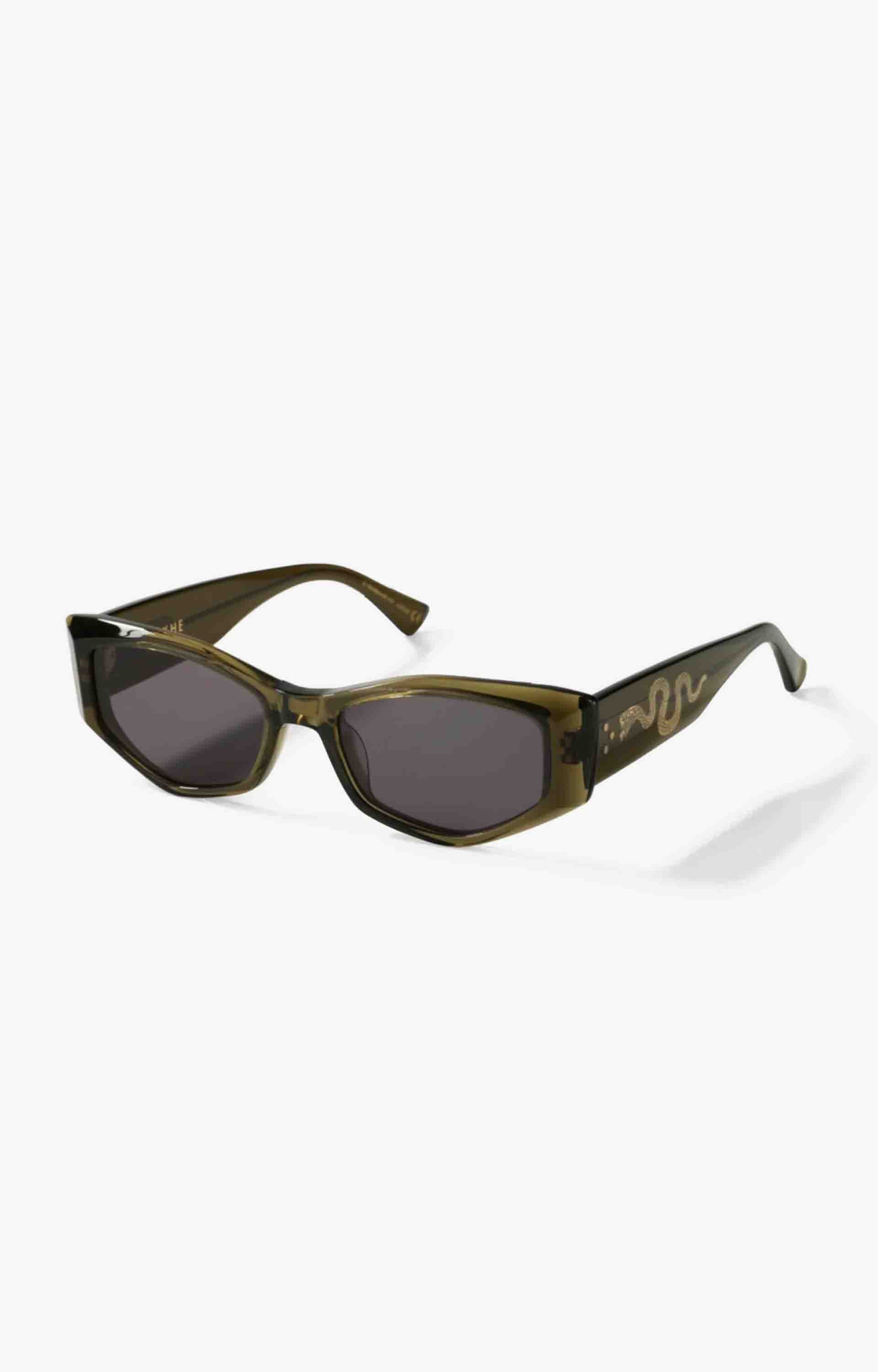 Epokhe Guilty Sunglasses, Army Green Polished/Black