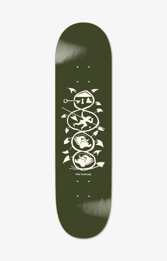 Polar Skate Co Shin Sanbongi - The Spiral of Life Skateboard Deck, Olive