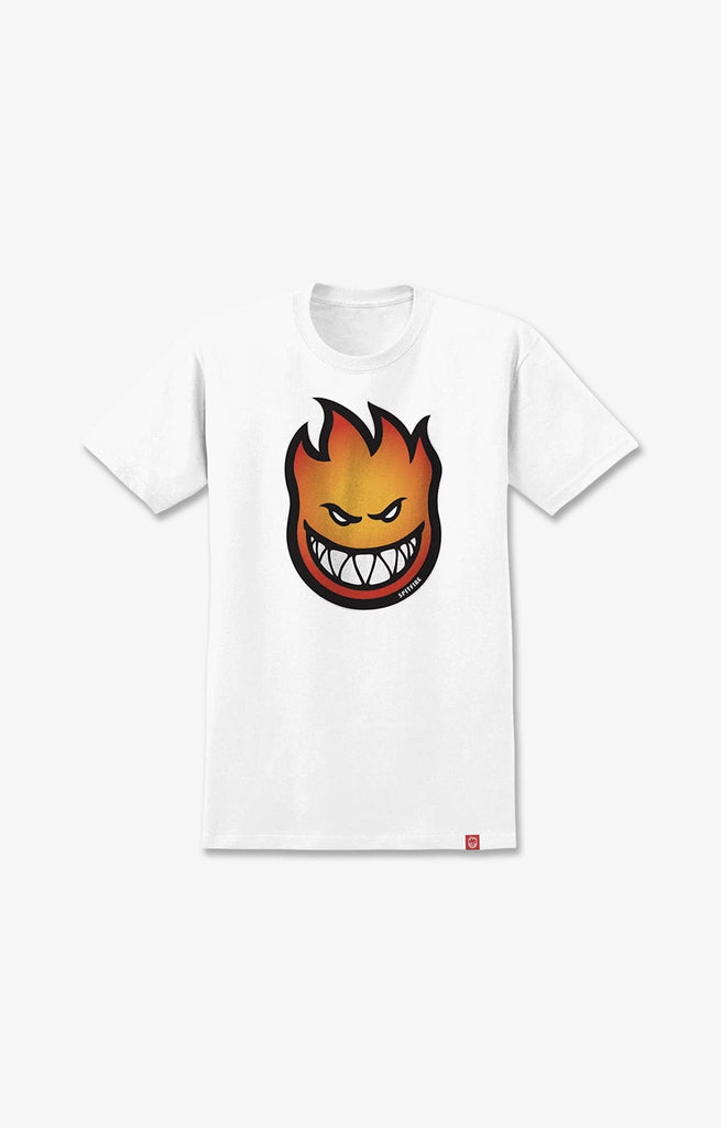 Spitfire Bighead Fade Fill Youth T-Shirt, White/Orange
