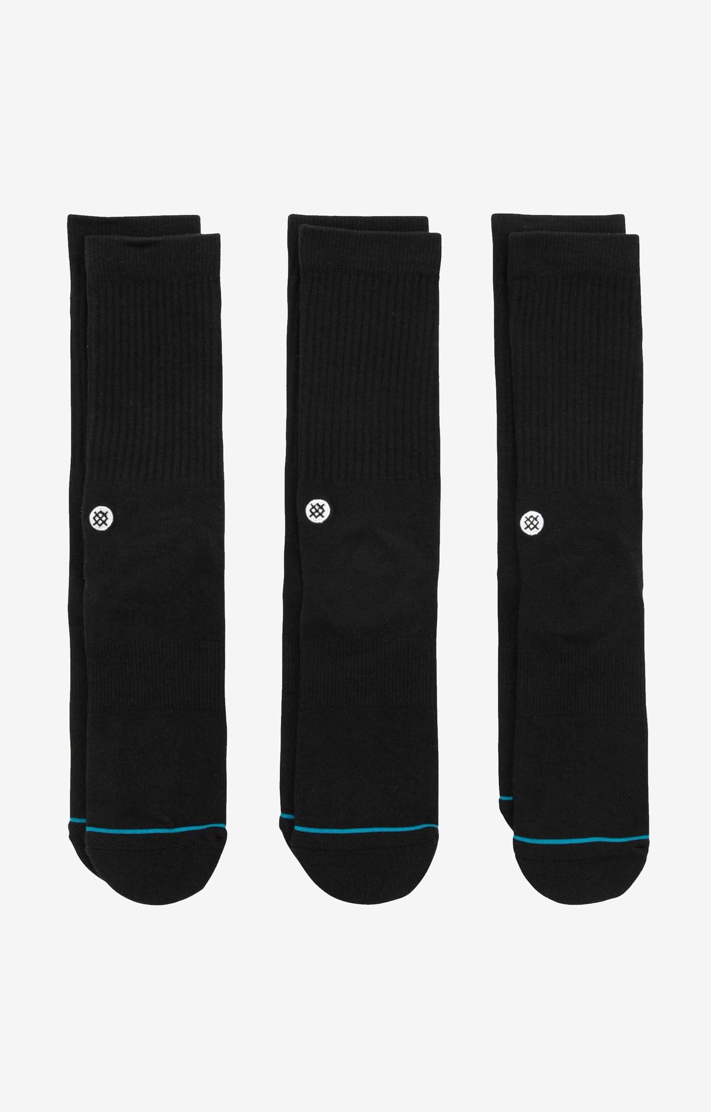 Stance 3 Pack Icon Socks, Black