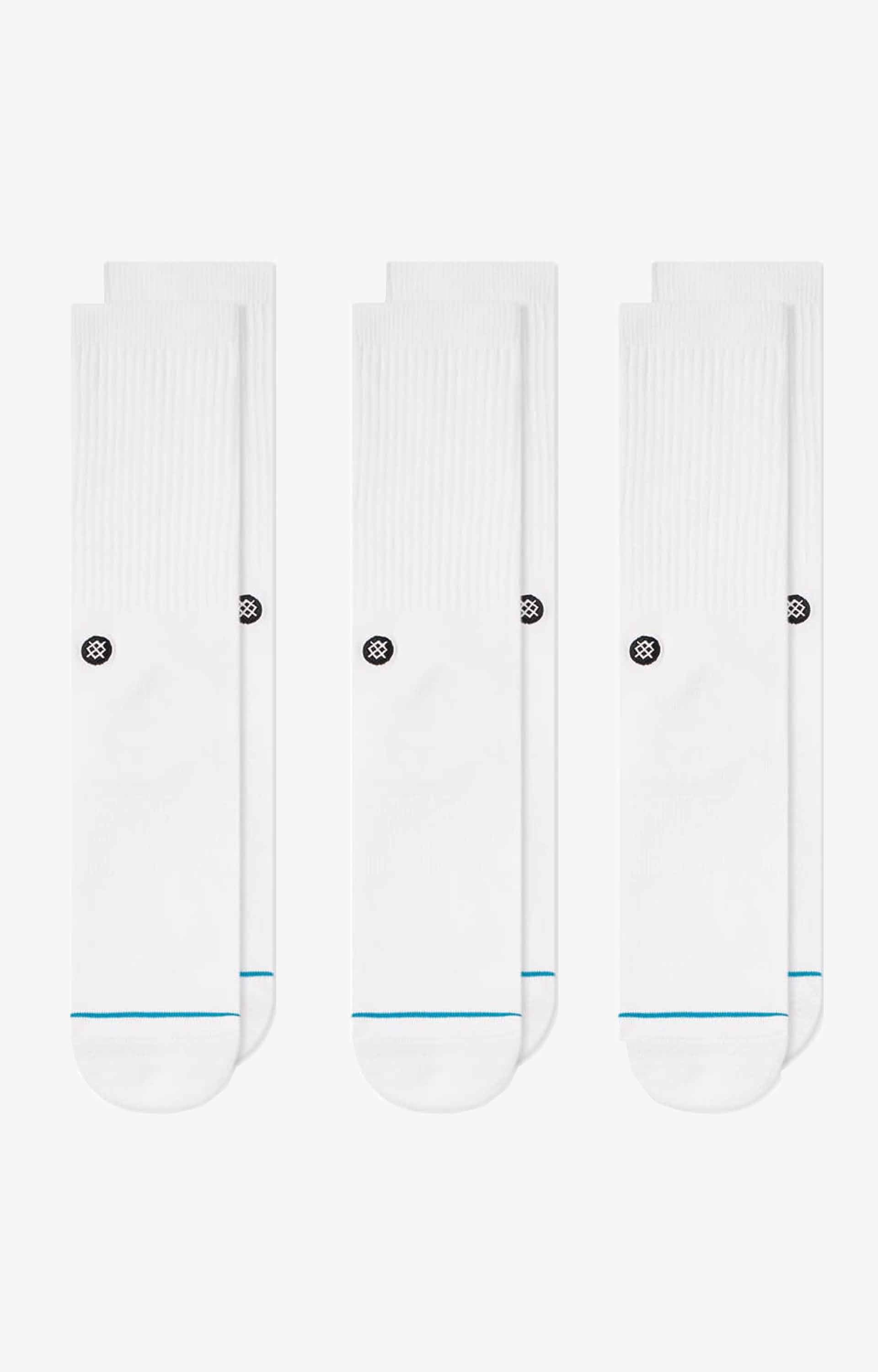 Stance 3 Pack Icon Socks, White