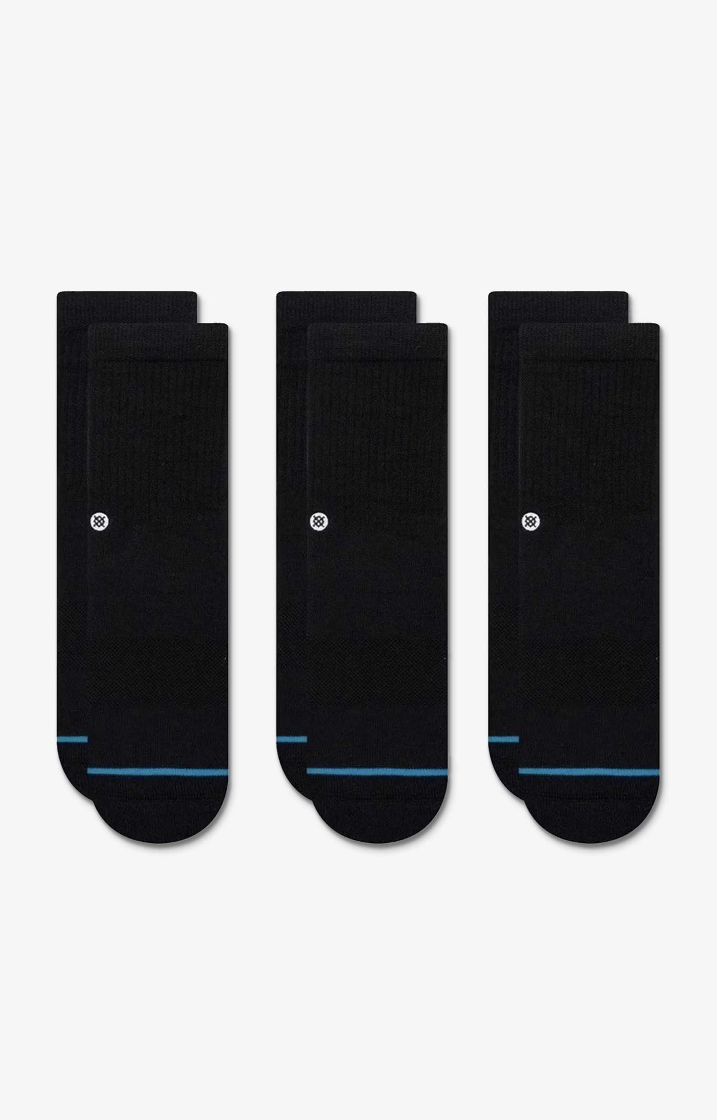 Stance 3 Pack Icon Staple Youth Socks, Black