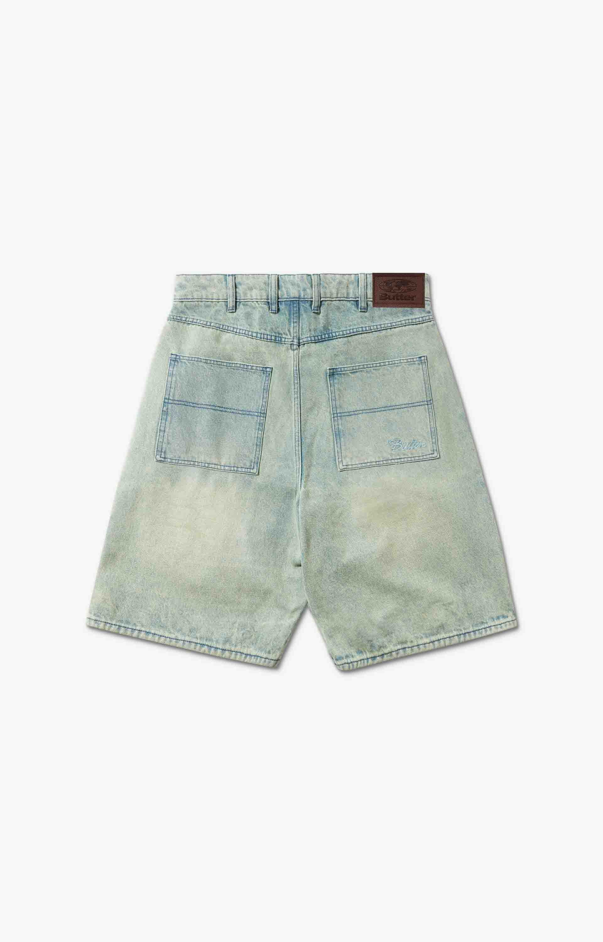 Butter Goods Trim Denim Shorts, Sunfade Blue