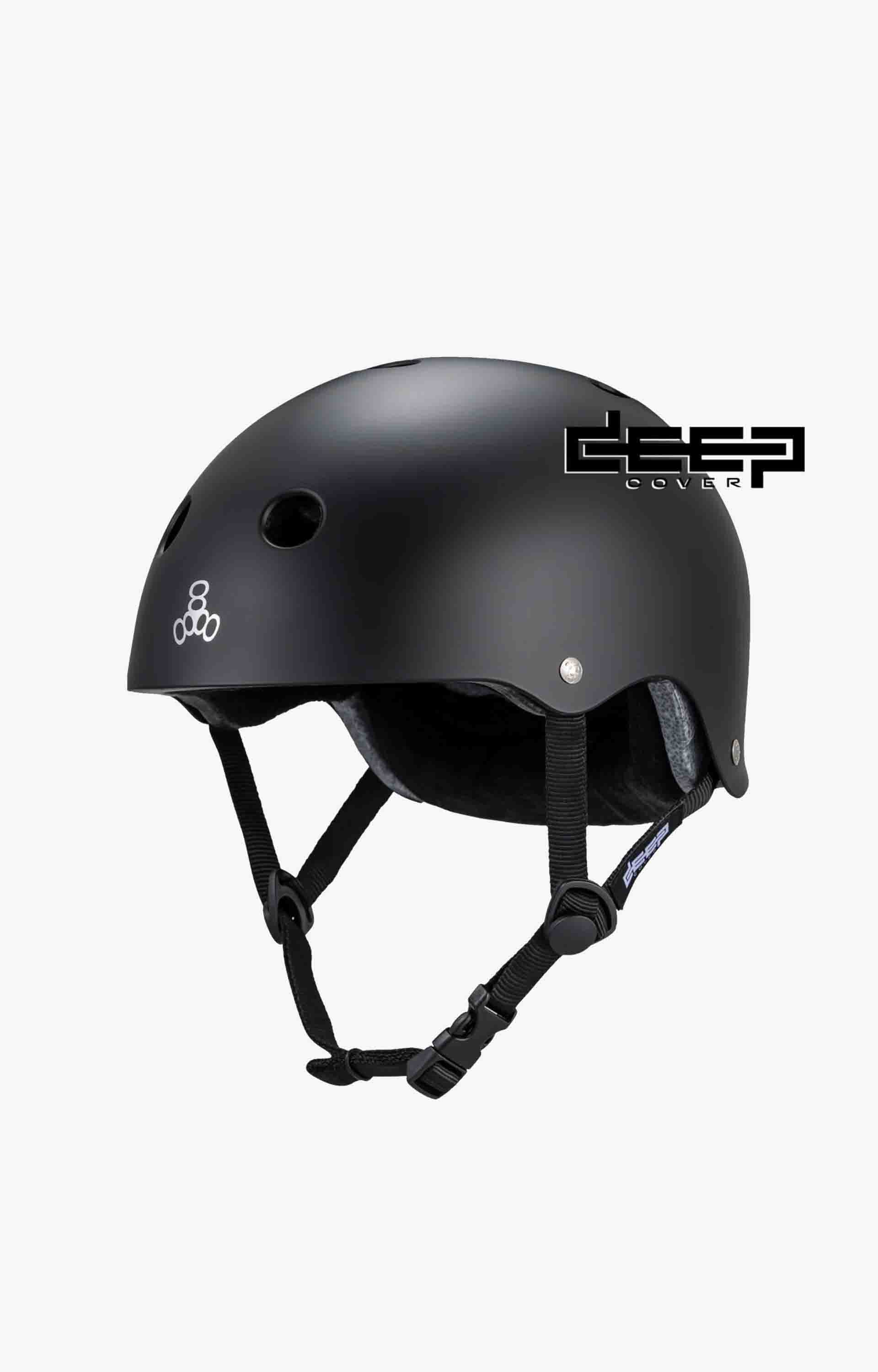 Triple Eight Deep Cover Helmet, Black Matte