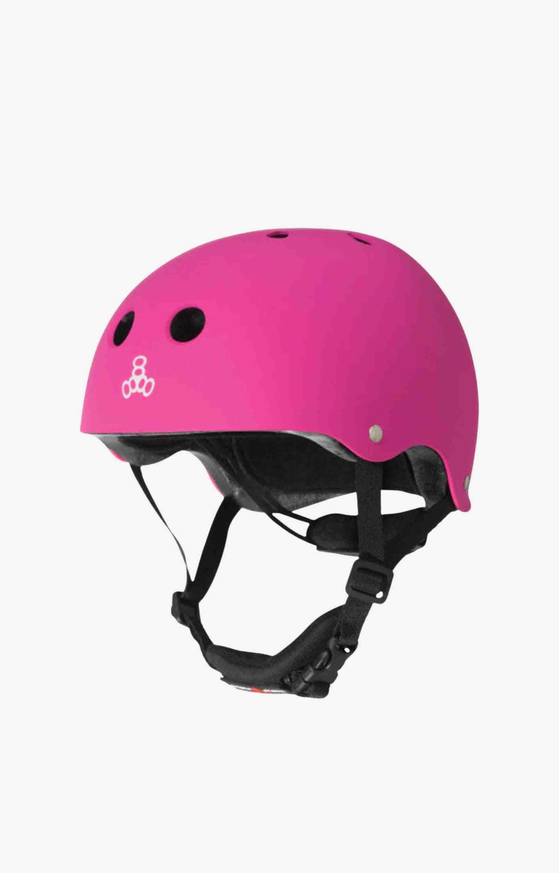 Triple Eight Lil 8 Certified Youth Helmet, Neon Pink Rubber