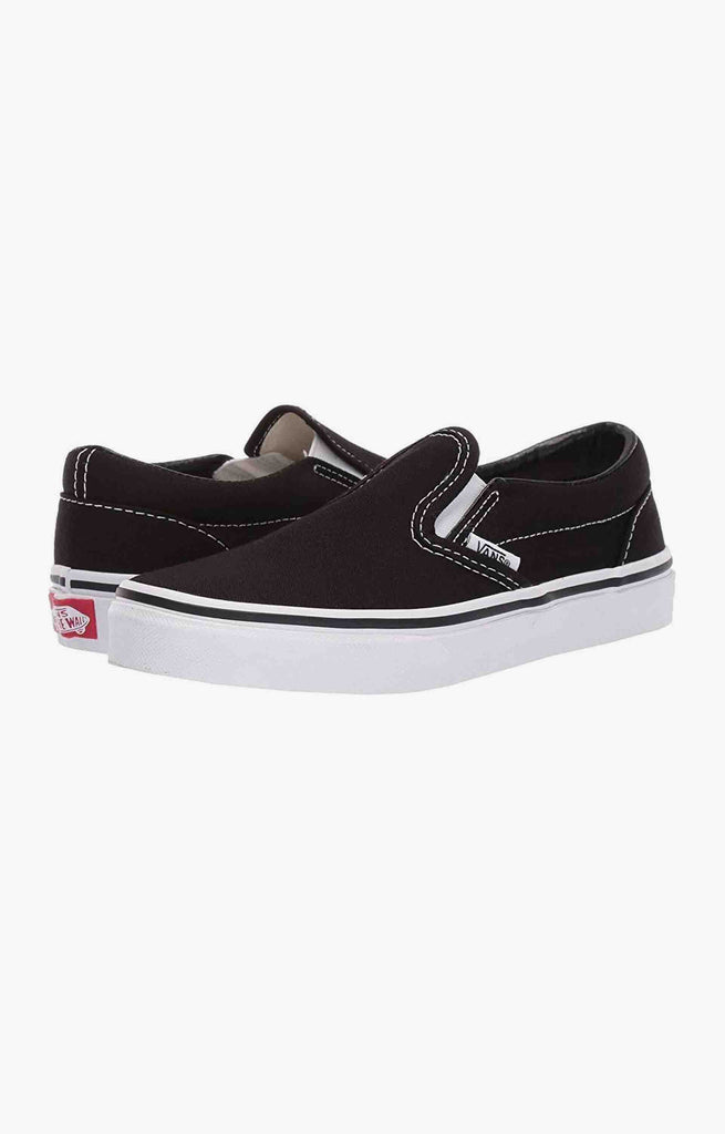 Vans Kids Classic Slip-On Shoes, BlackWhite