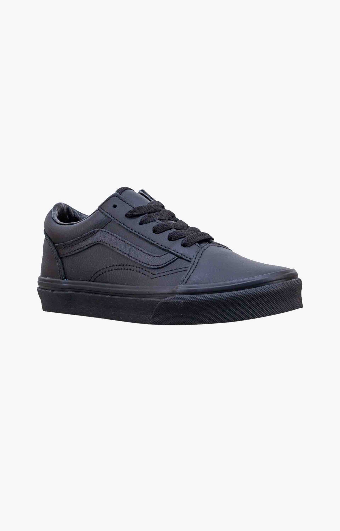 Vans Old Skool Youth Shoes, Black Mono Leather