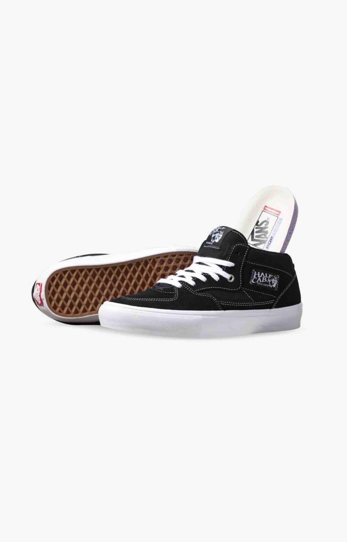 Vans Skate Half Cab Pro Shoes, Black/White