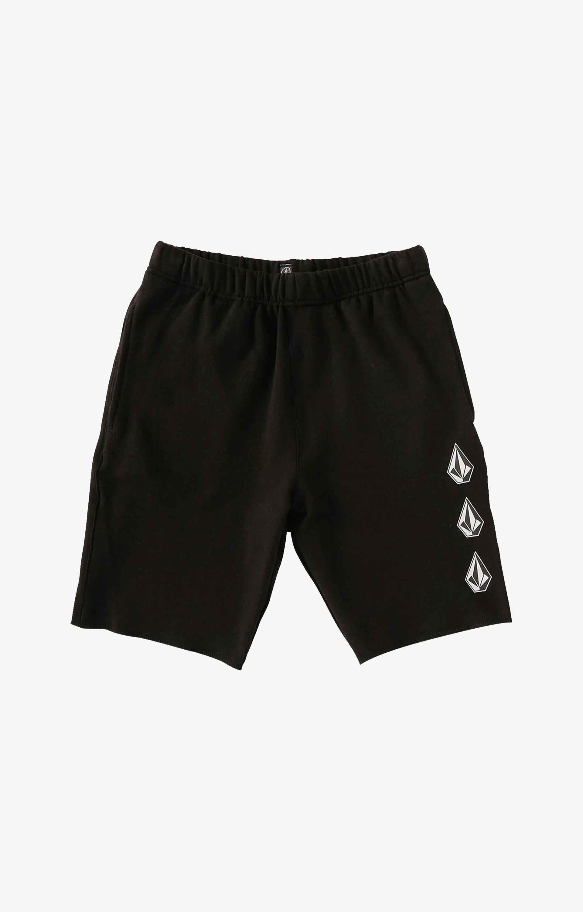 Volcom Iconic Stone Youth Fleece Shorts, Black