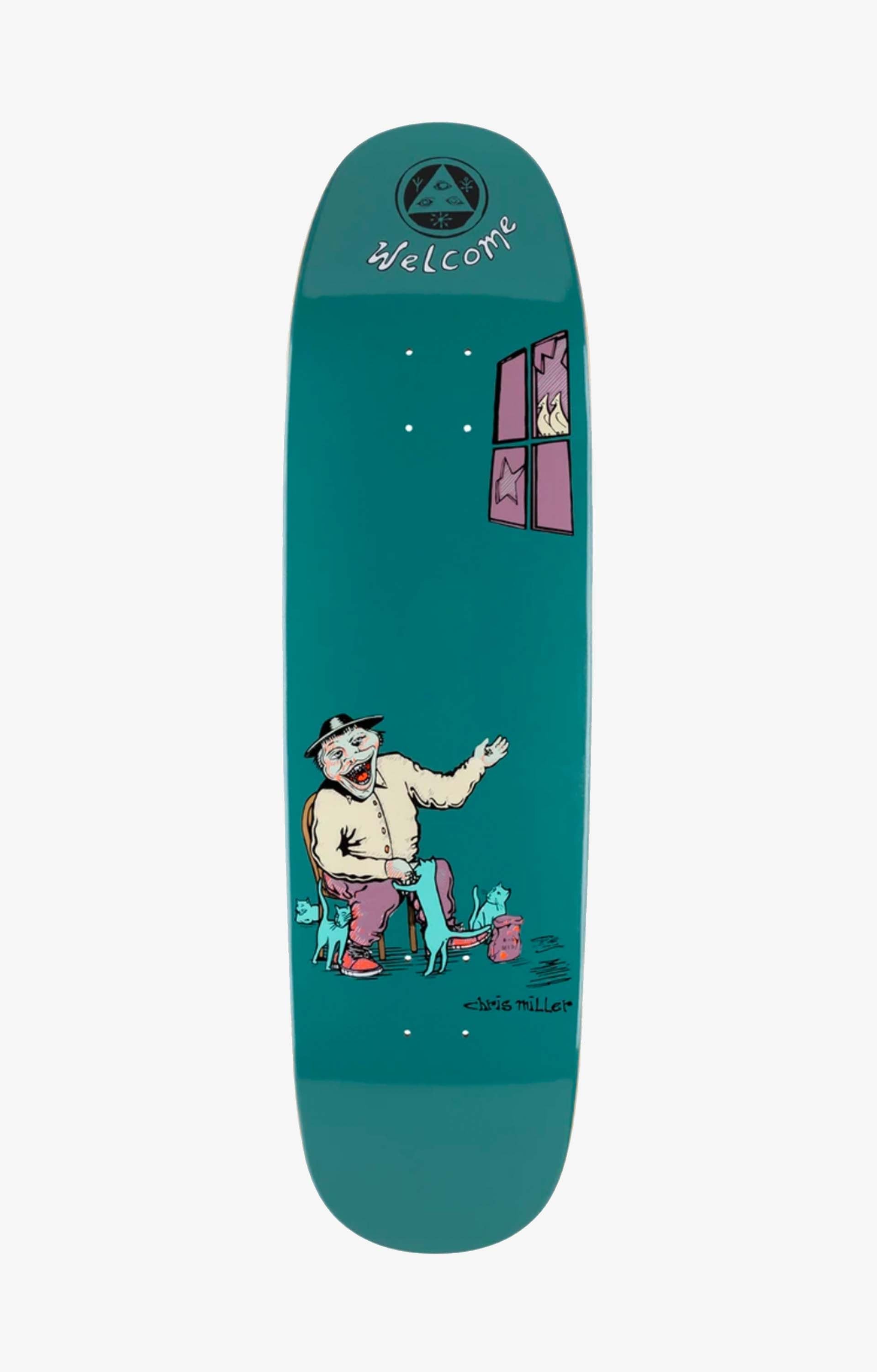 Skateboard Chris Miller Bird Feeder Teal Skateboard Deck, 8.75