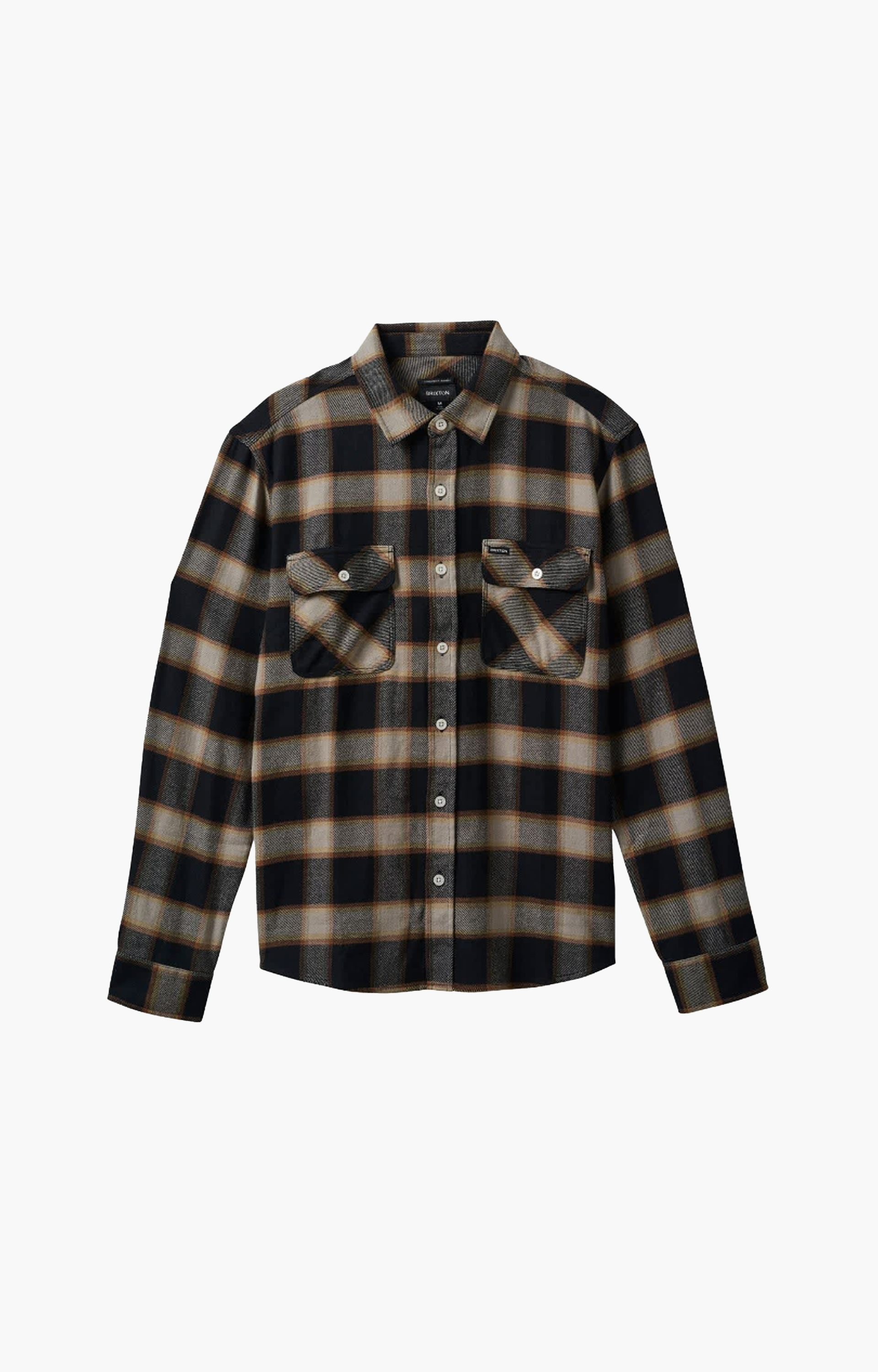 Brixton Bowery Heavy Weight L/S Flannel, Black/Cream