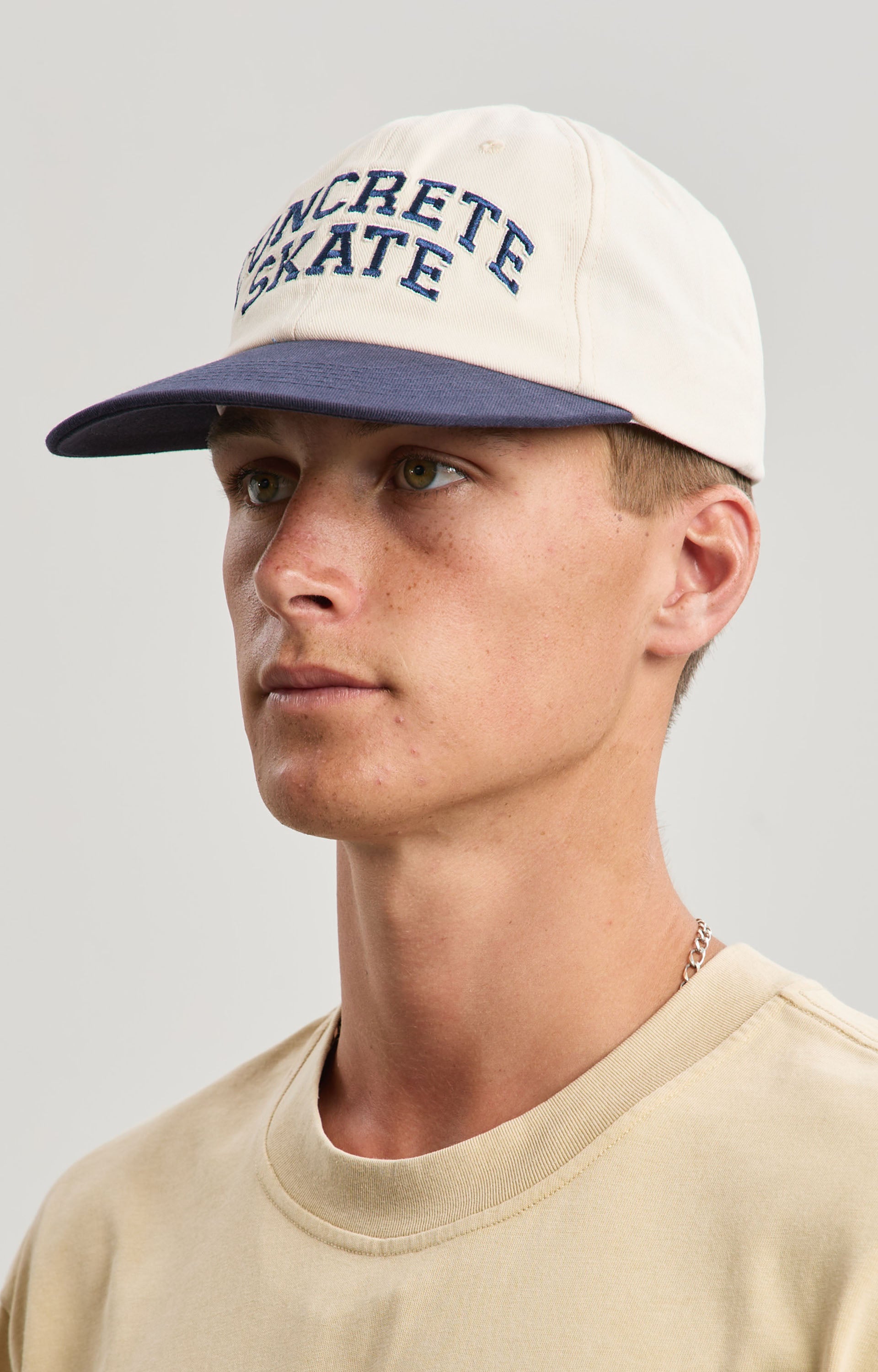 Concrete Skate League Cap, Navy/Taupe