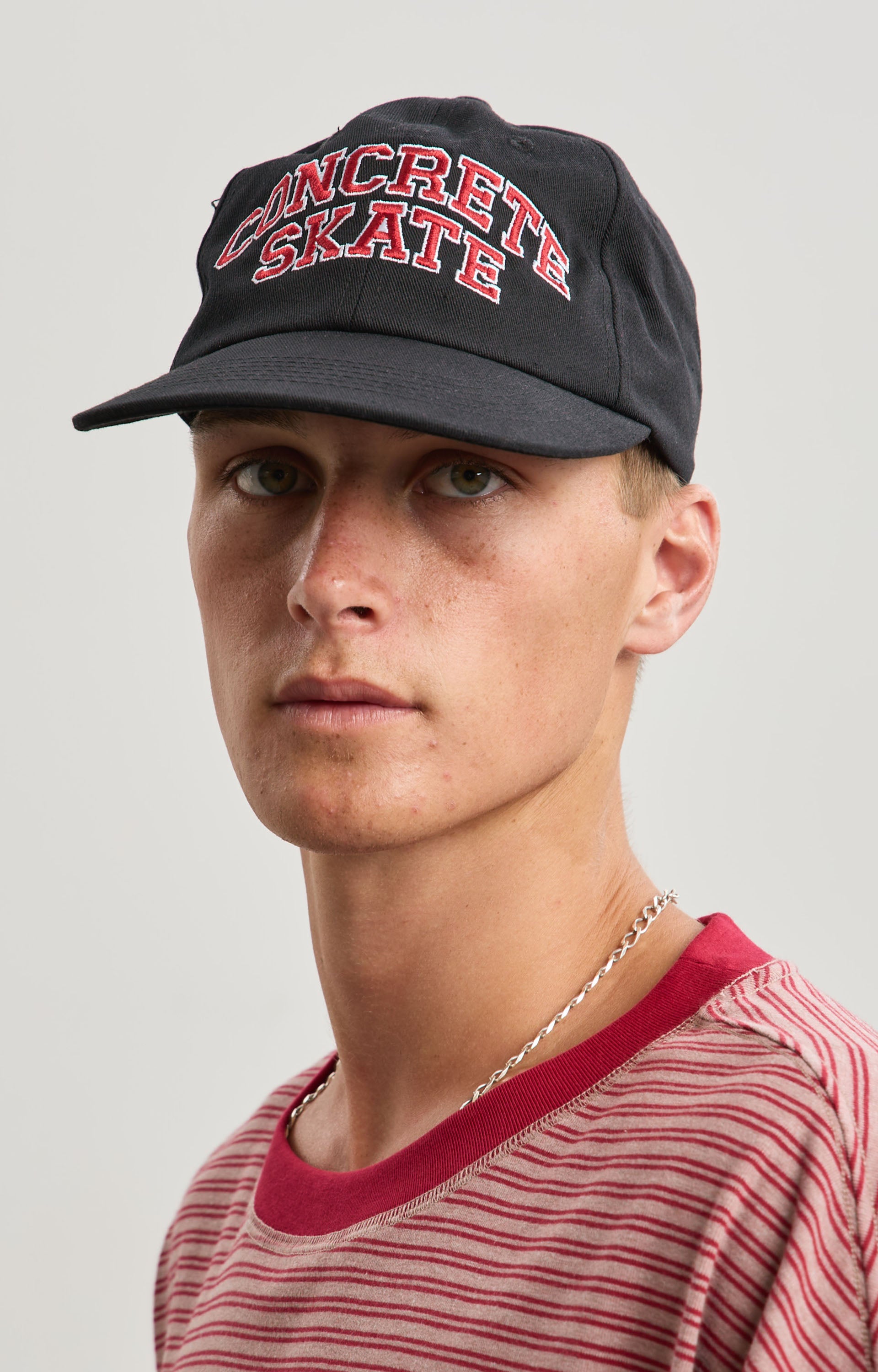 Concrete Skate League Cap, Black/Rosso Red