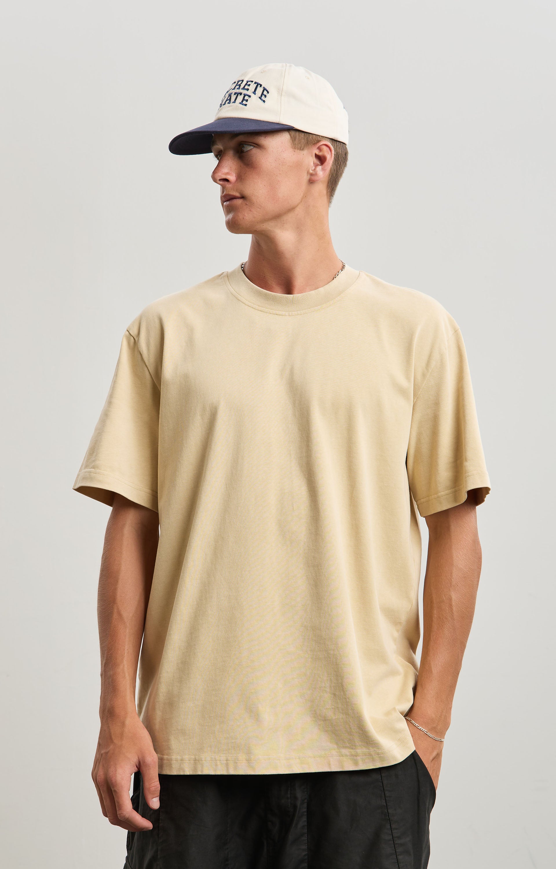 Concrete Pigment Wash T-Shirt, Oat
