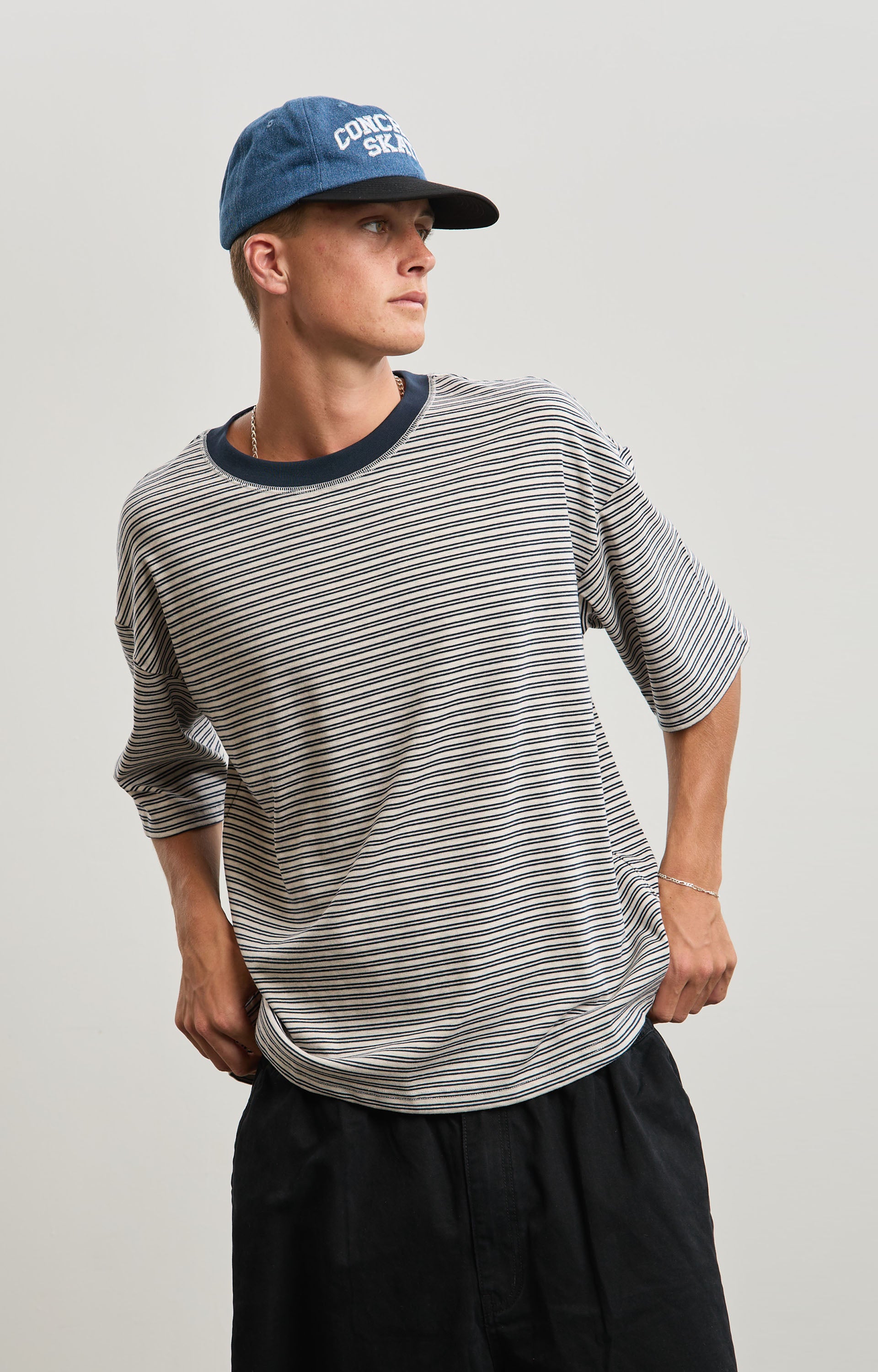 Concrete Linework T-Shirt, Chalk/Navy