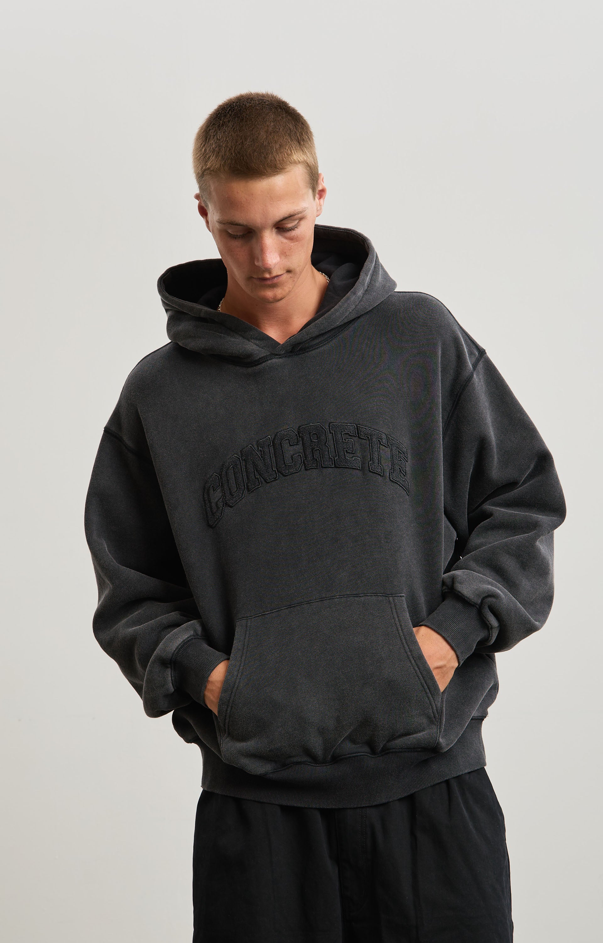 Concrete League Hoodie, Washed Black