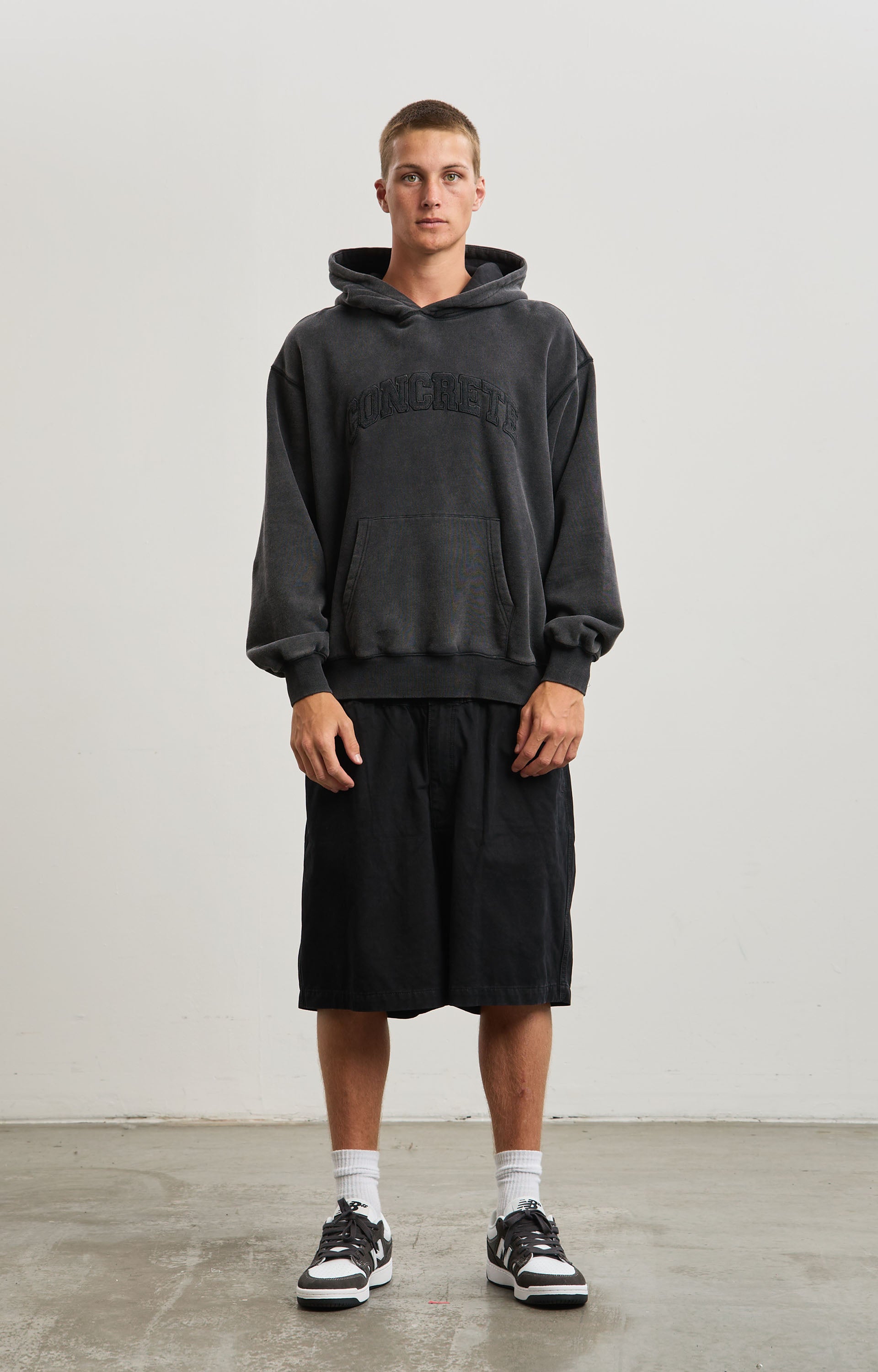 Concrete League Hoodie, Washed Black