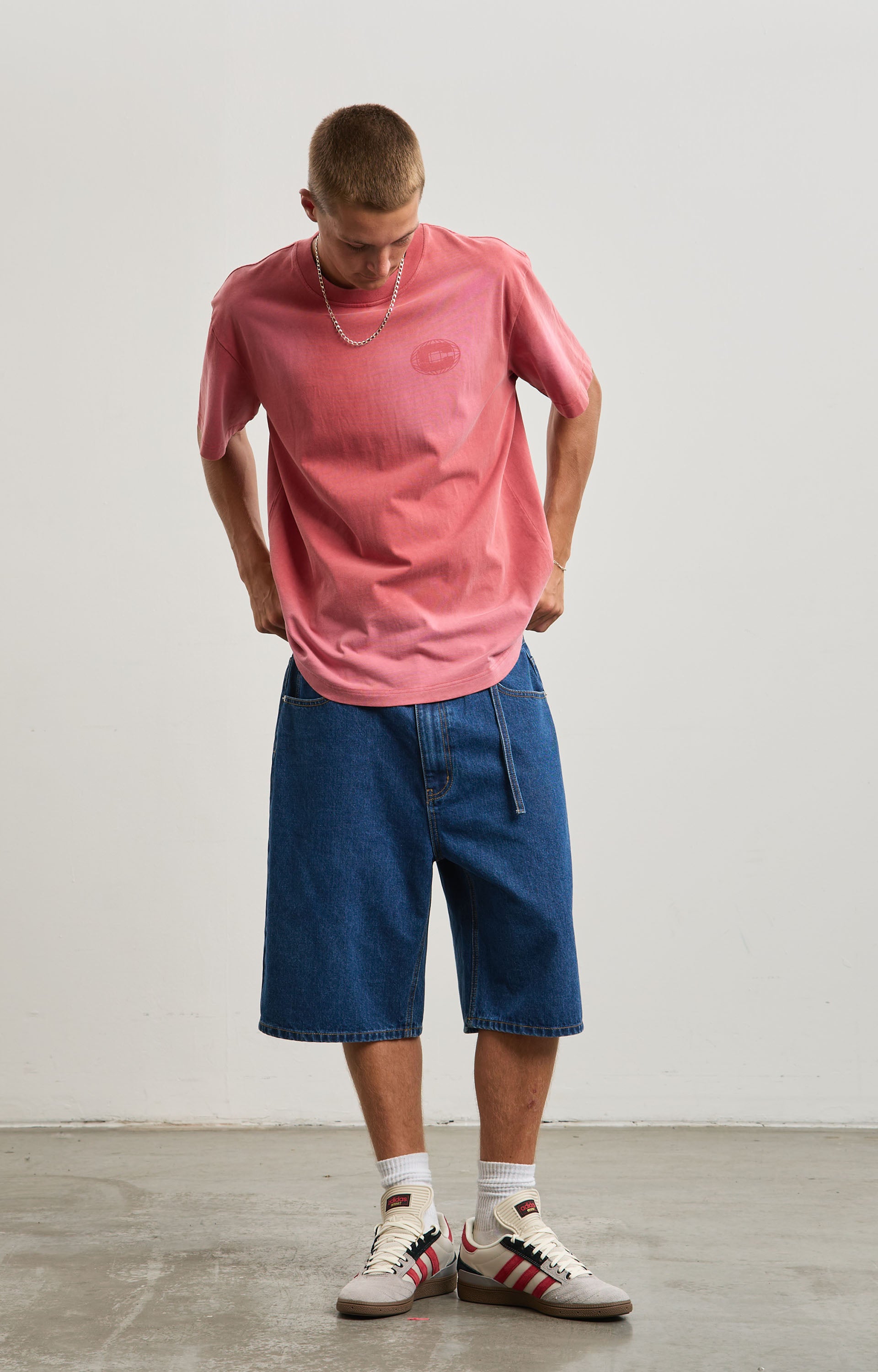 Concrete Lace Denim Short, Washed Indigo