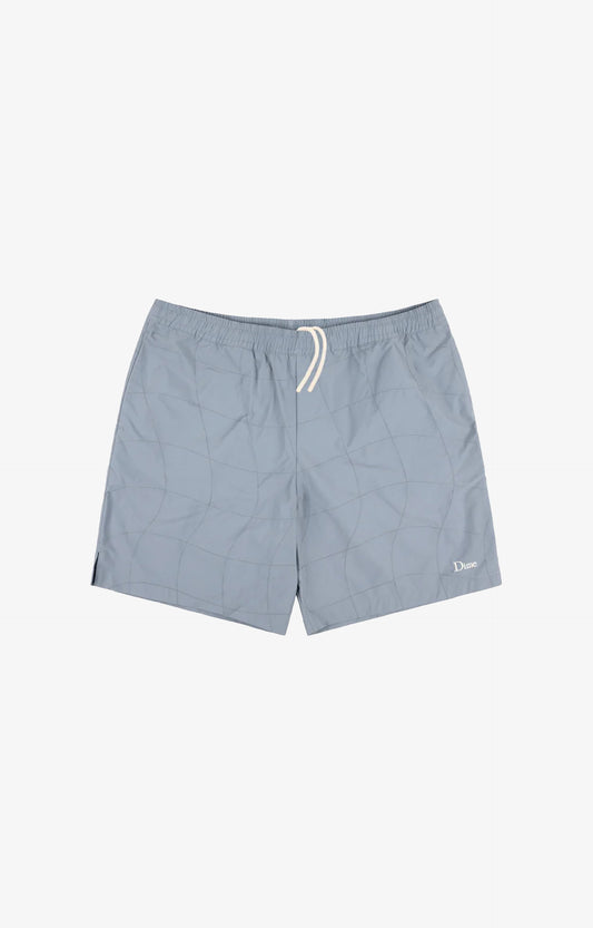 Dime Wave Quilted Shorts, Cloud Blue