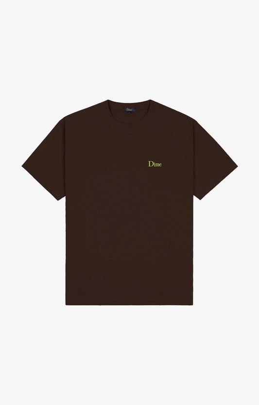 Dime Classic Small Logo T-Shirt, Deep Brown