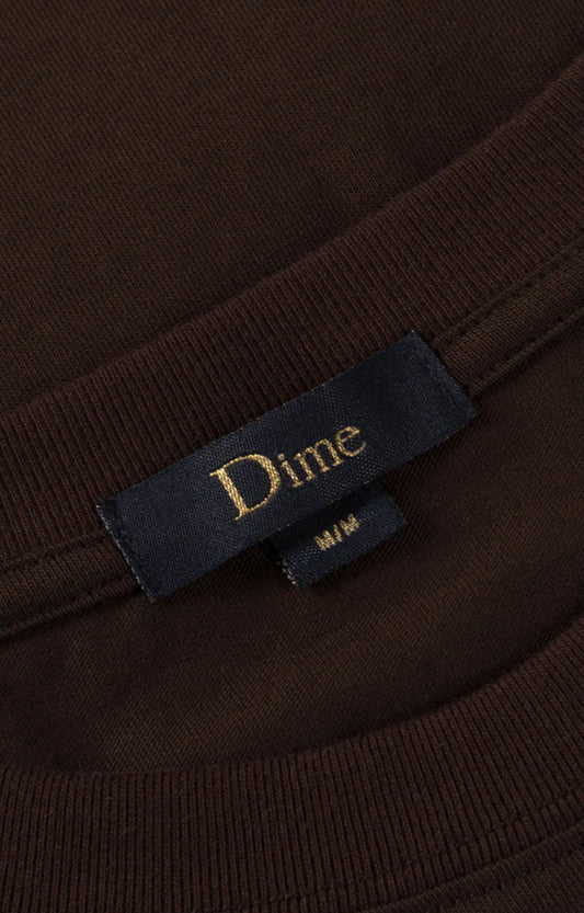 Dime Classic Small Logo T-Shirt, Deep Brown