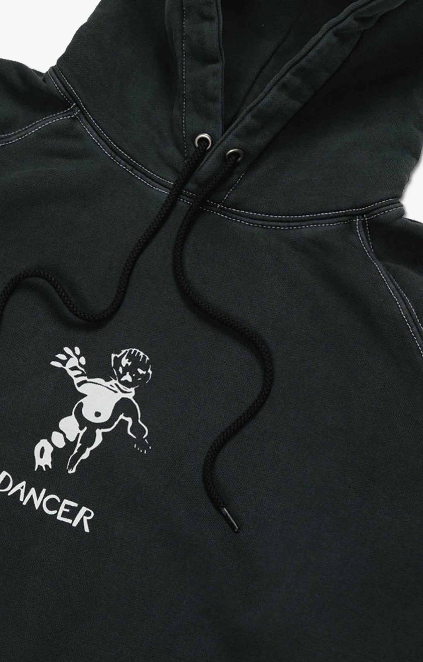 Dancer OG Logo Hoodie, Black/White Stitch