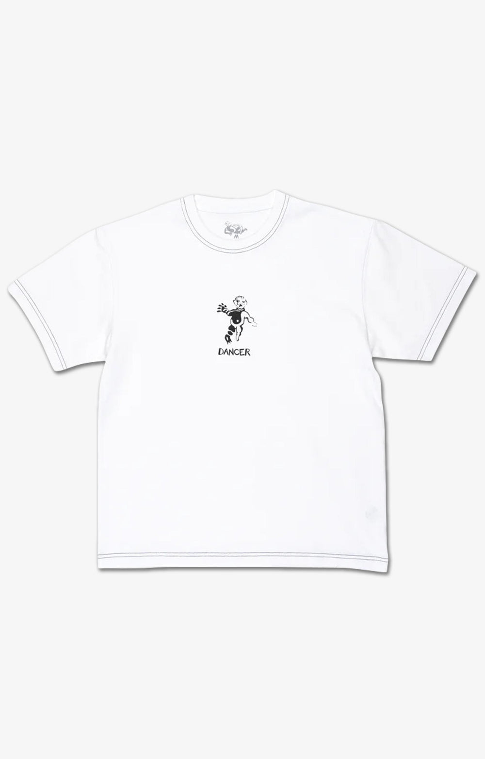 Dancer OG Logo T-Shirt, White/Black Stitch
