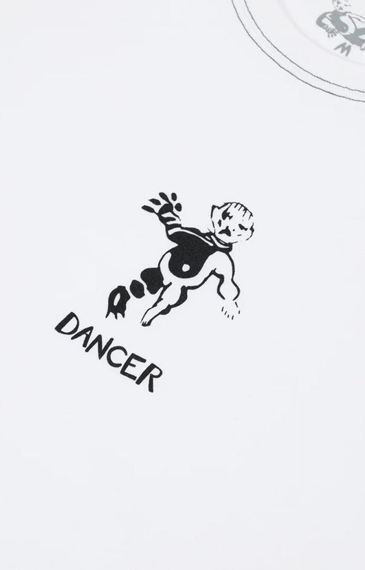 Dancer OG Logo T-Shirt, White/Black Stitch