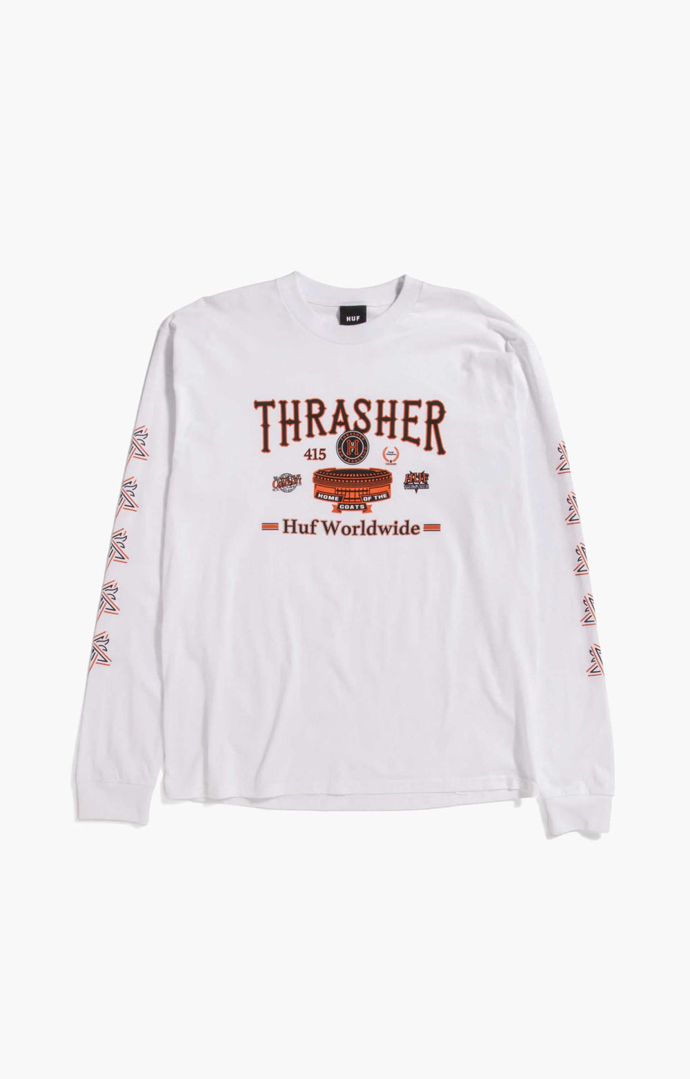 Huf x Thrasher Monteray Longsleeve T-Shirt, White