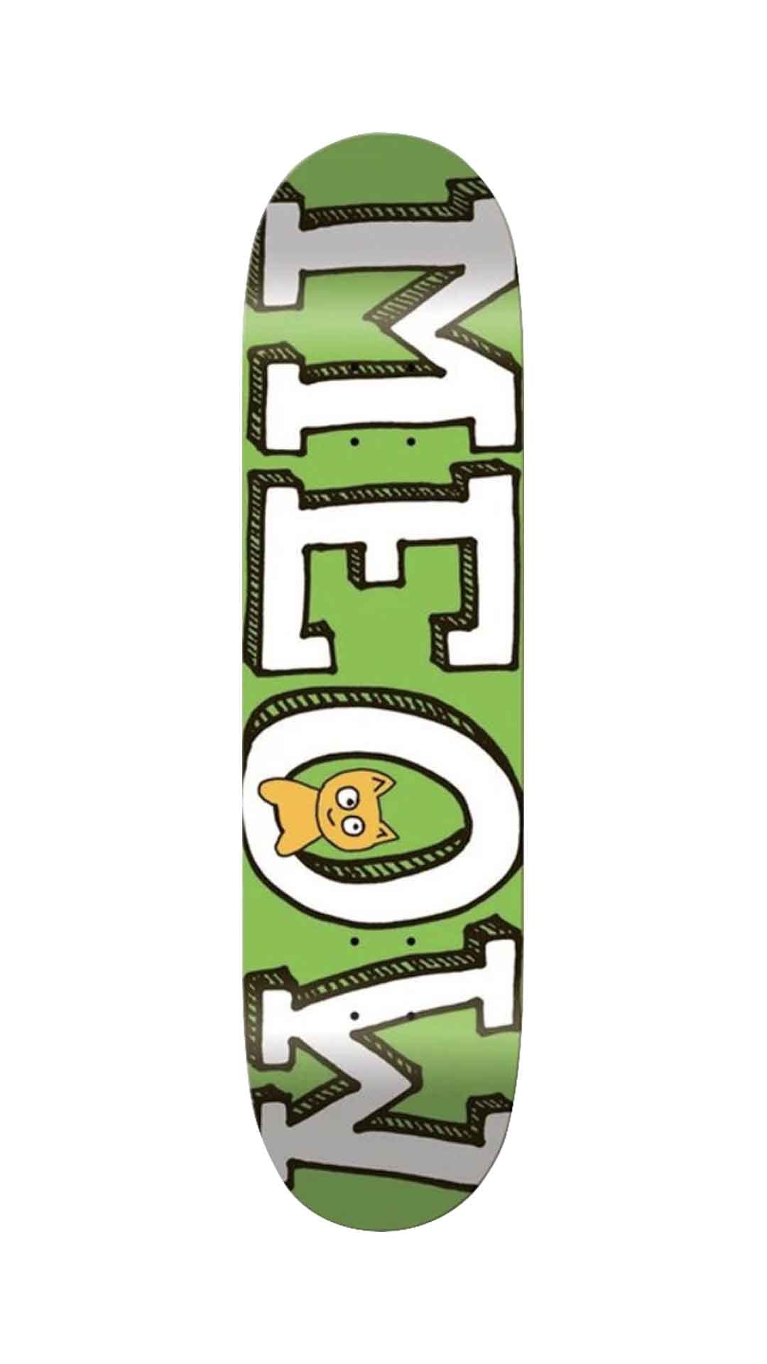 Meow Logo Skateboard Deck, Green