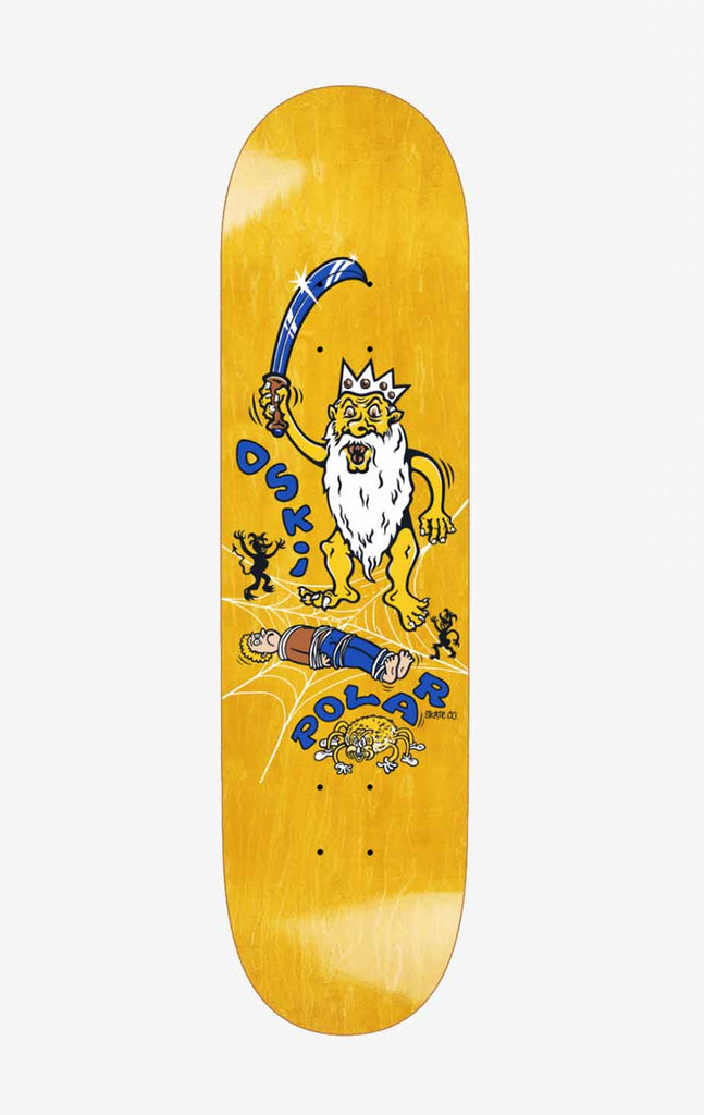 Polar Skate Co Oskar Rozenberg Spider King Skateboard Deck, Yellow