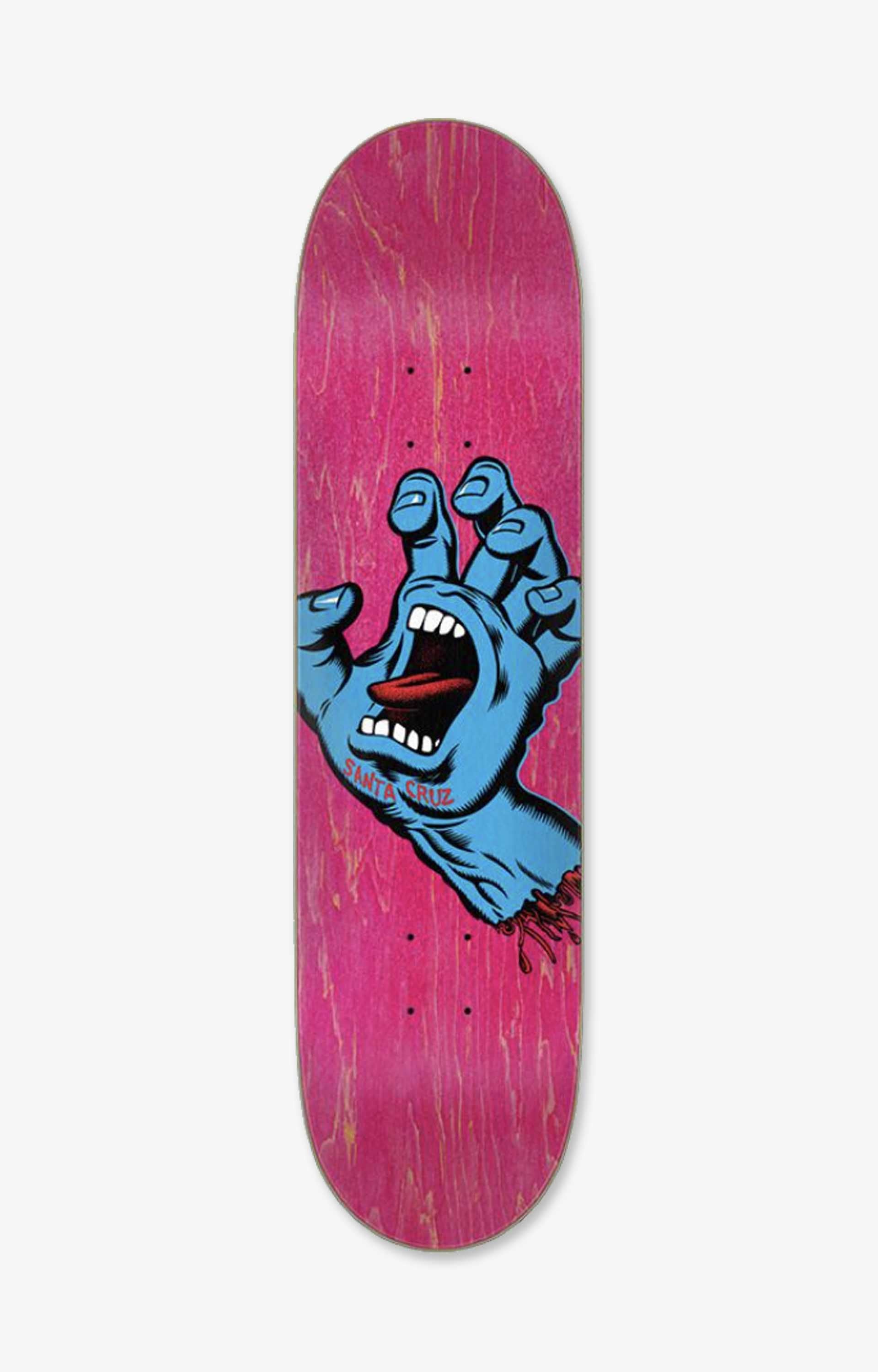 Santa Cruz Screaming Hand Pink Skateboard Deck, 7.8"