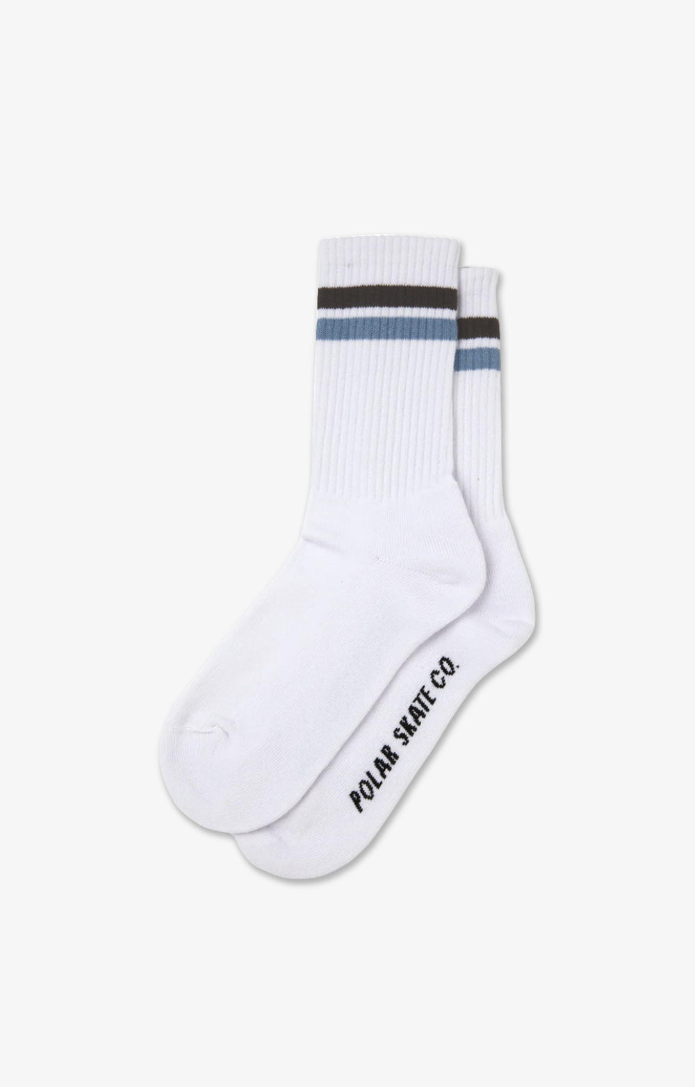Polar Skate Co Stripe Socks, White/Brown/Blue